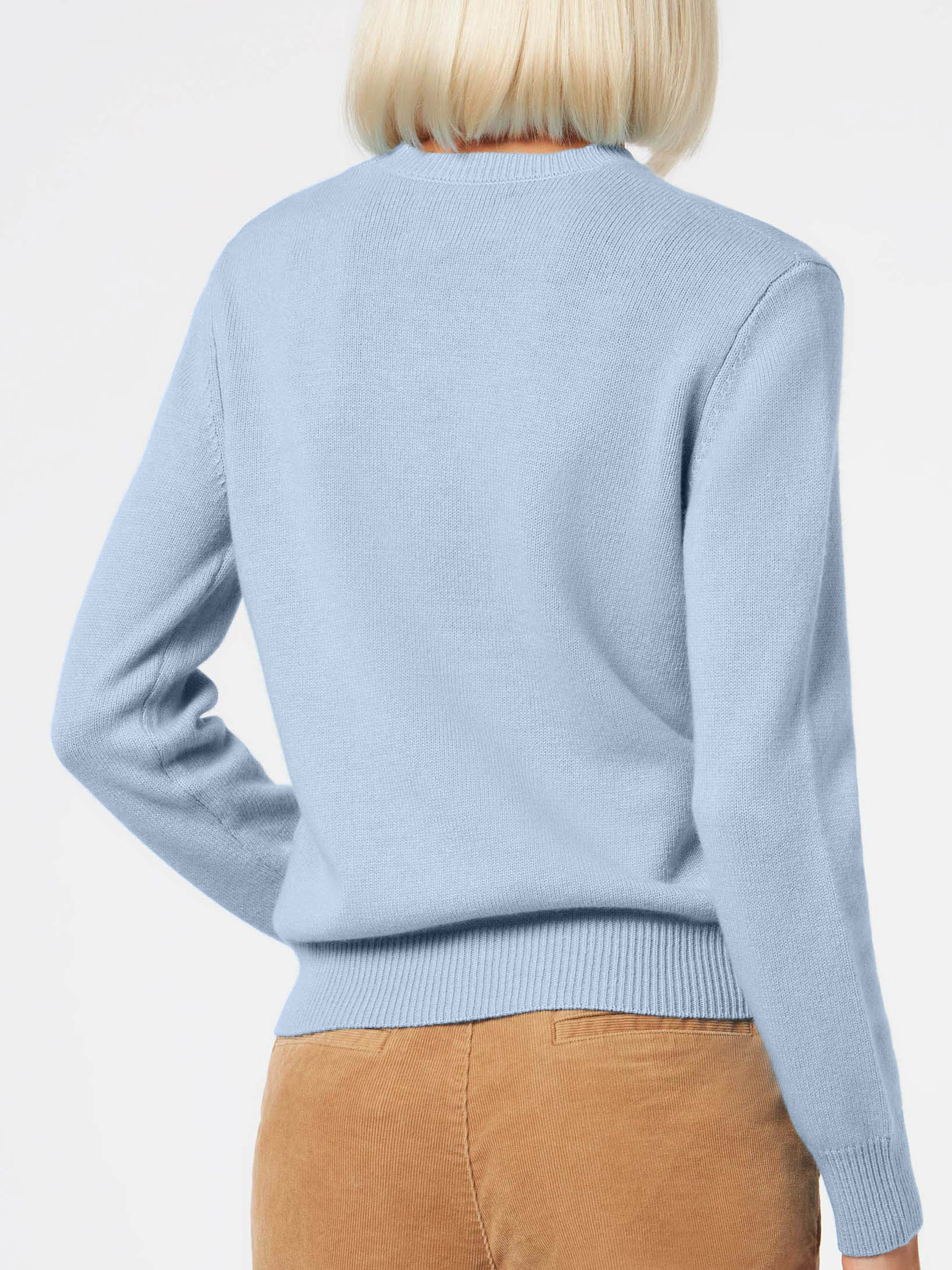 100% CASHMERE sweater Sorbonne in light blue - Image 3