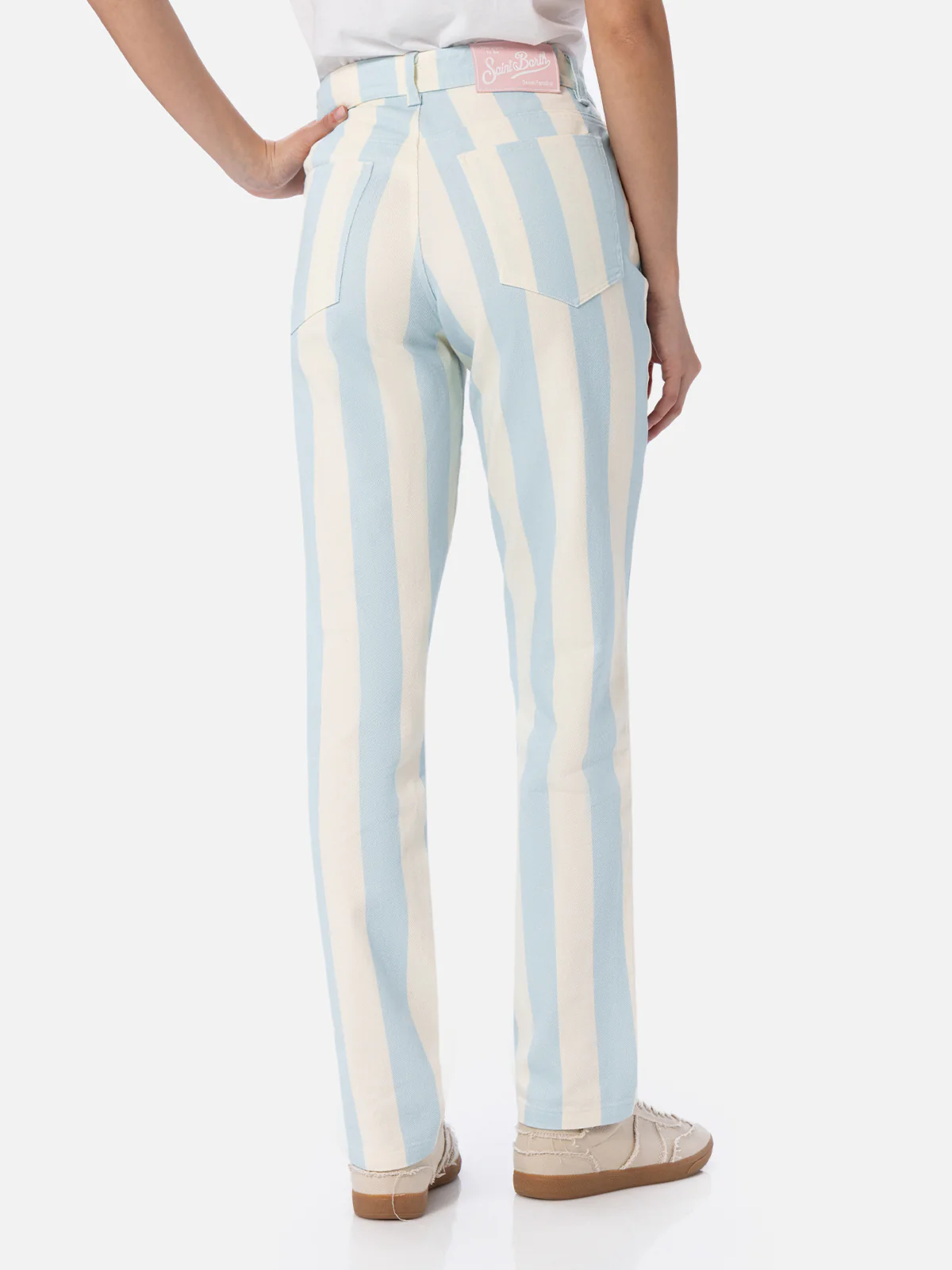 Belleville light blue striped denim pants - Image 3
