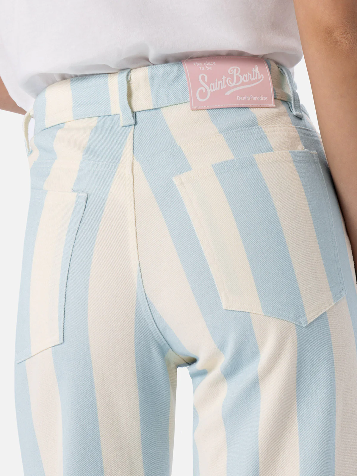 Belleville light blue striped denim pants - Image 4