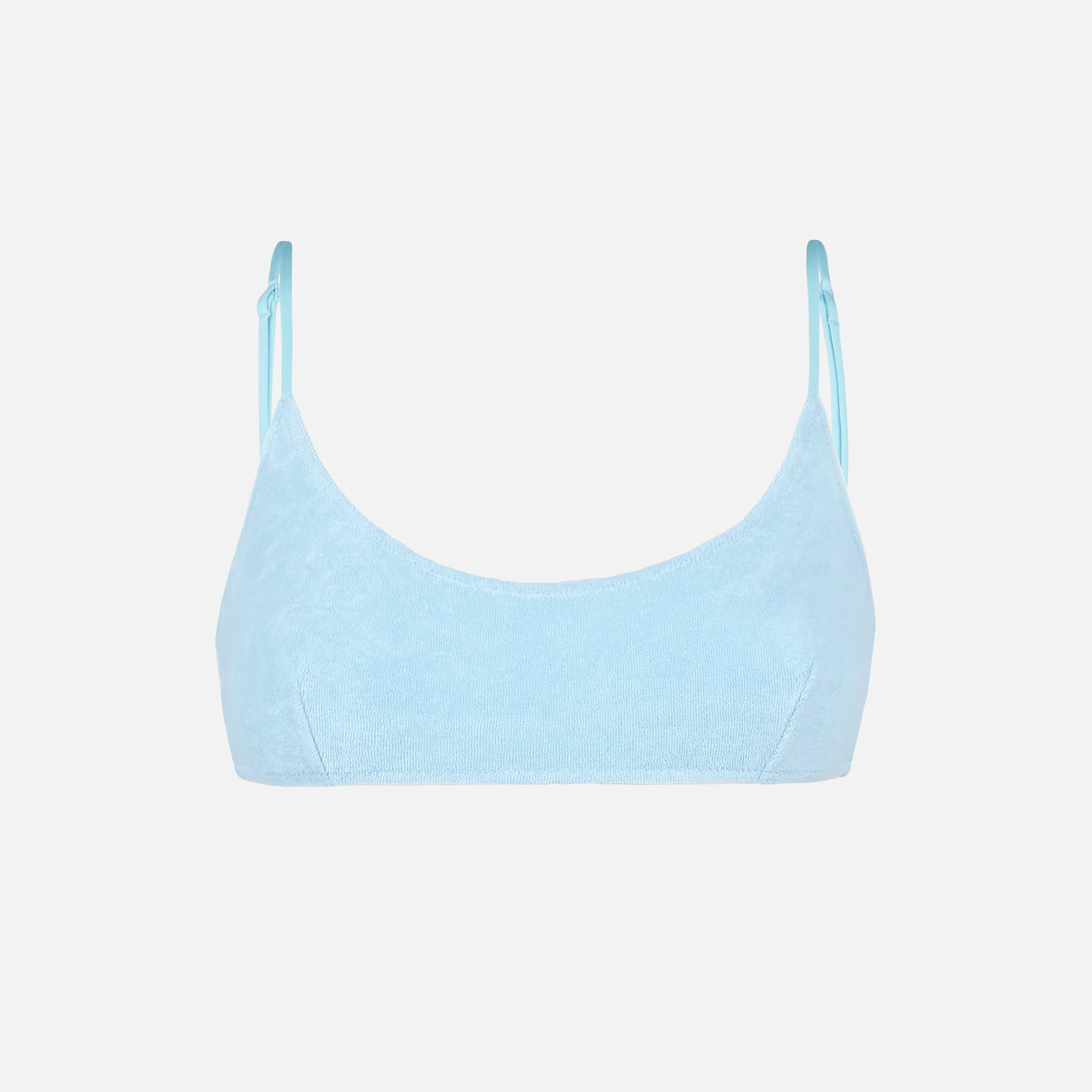Judy light blue terry bralette bikini top