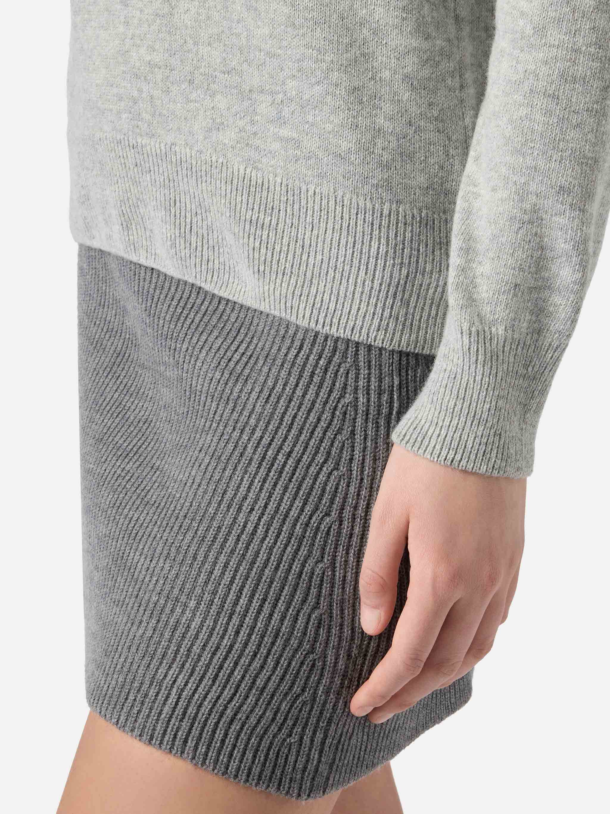 Grey mélange Eze sweater with polo collar - Image 4