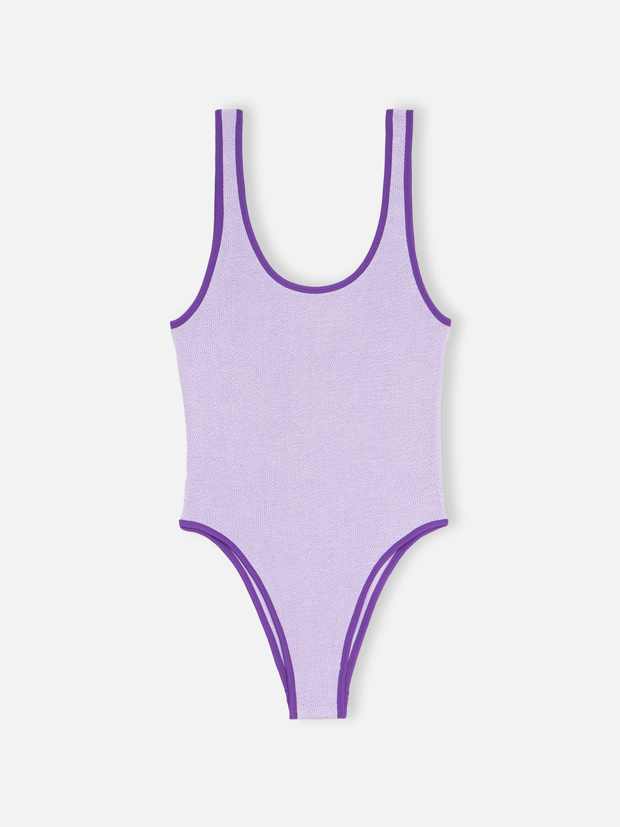 Althea lilac crinkle one-piece swimsuit with purple piping | Special Edition - Image 8