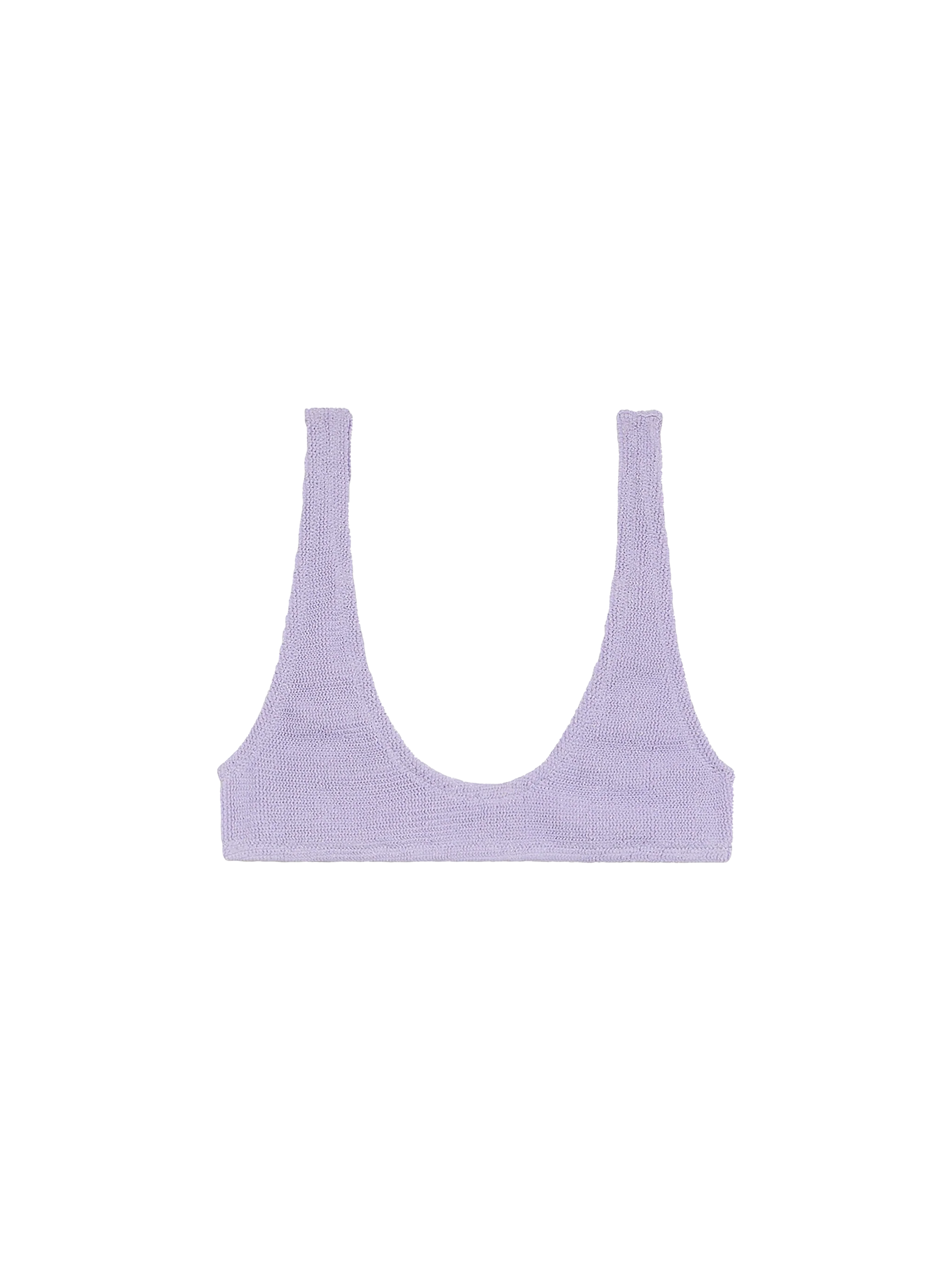 Pamy lilac lurex crinkle bralette bikini top