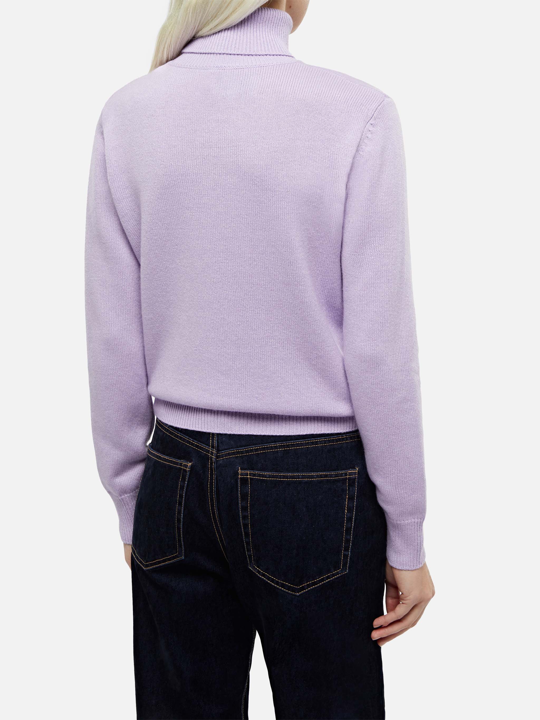 Lilac turtleneck Moody in BLENDED CASHMERE - Image 3