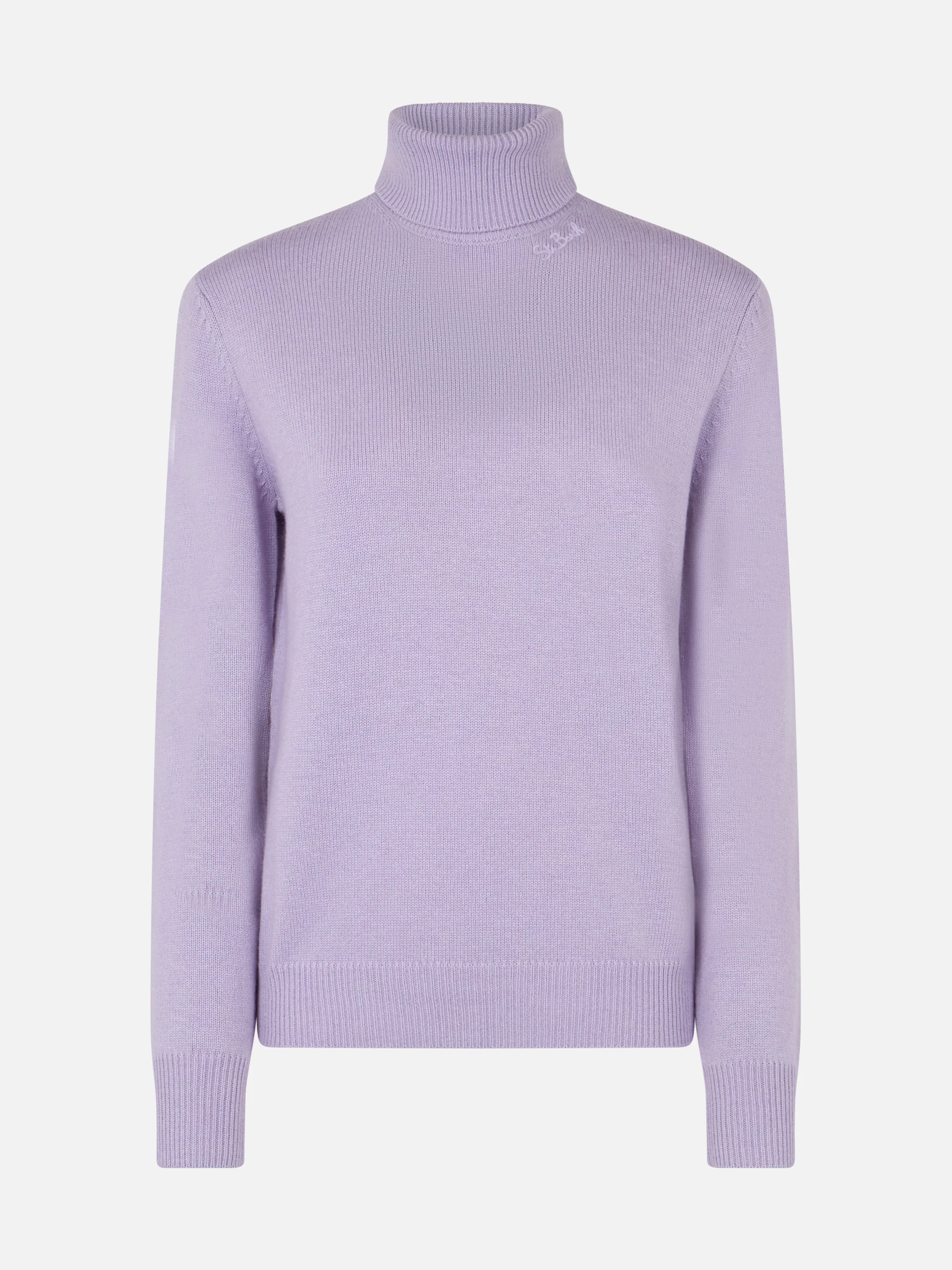 Lilac turtleneck Moody in BLENDED CASHMERE - Image 4