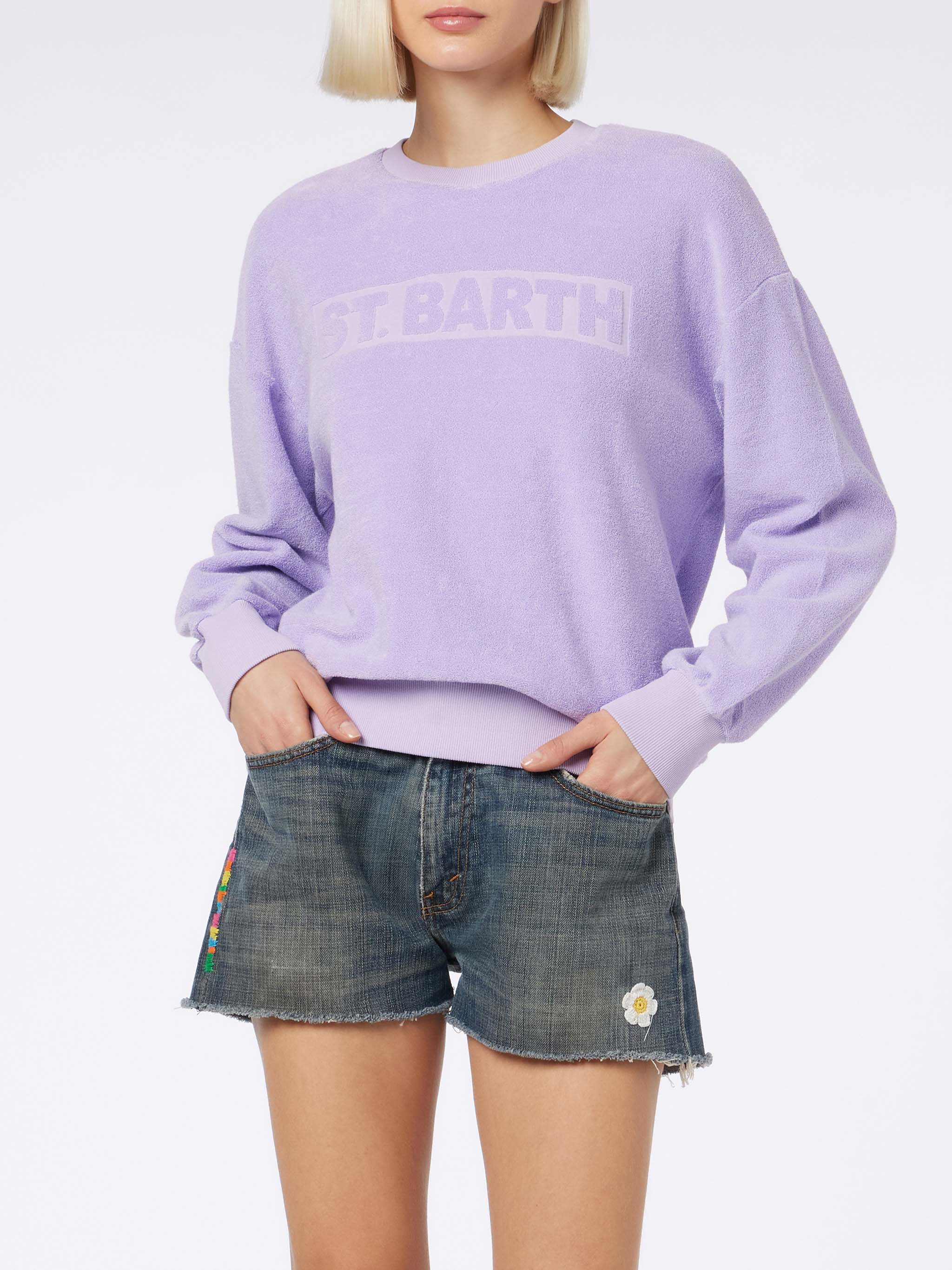 Stardust lilac terry cotton sweatshirt - Image 3