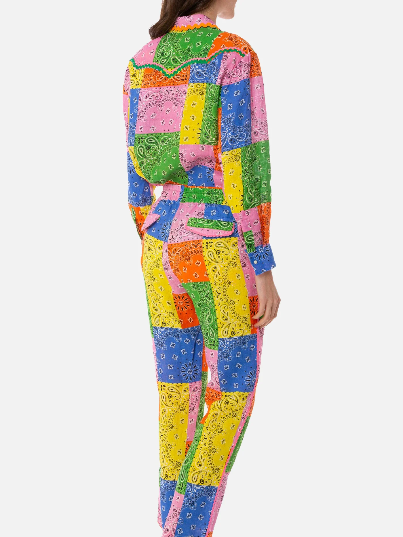 Millie multicolor bandana linen pants - Image 4