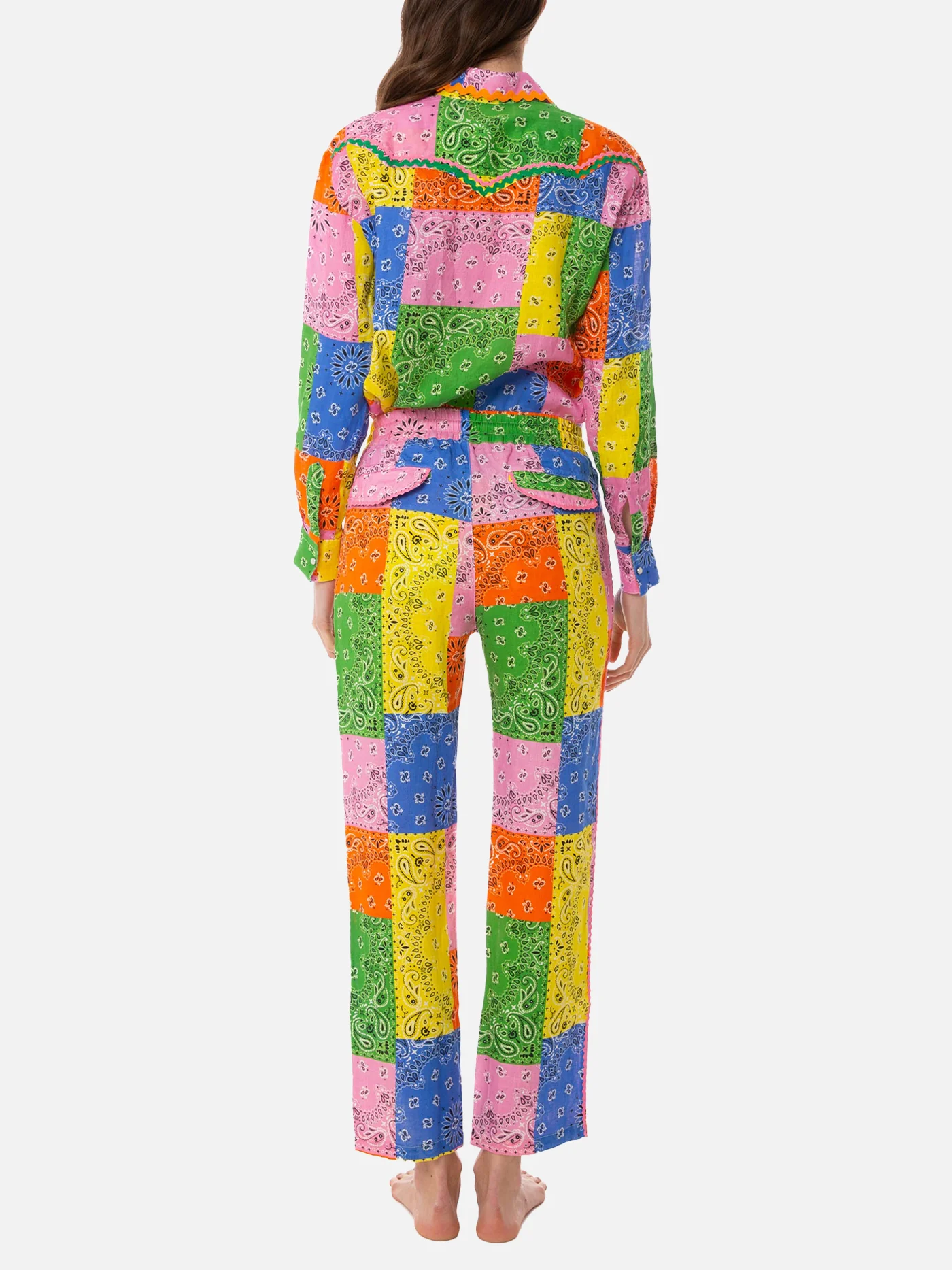 Millie multicolor bandana linen pants - Image 5