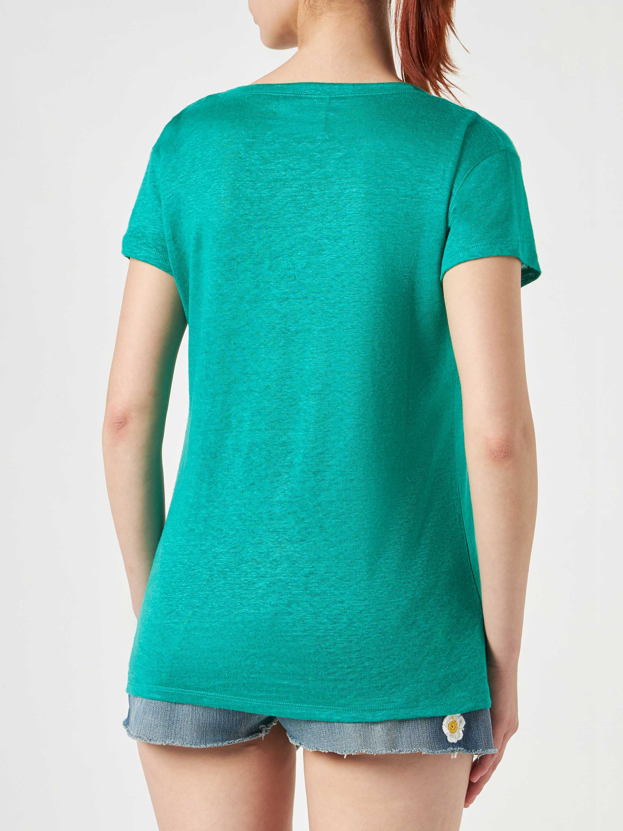 Eloise green linen t-shirt - Image 3