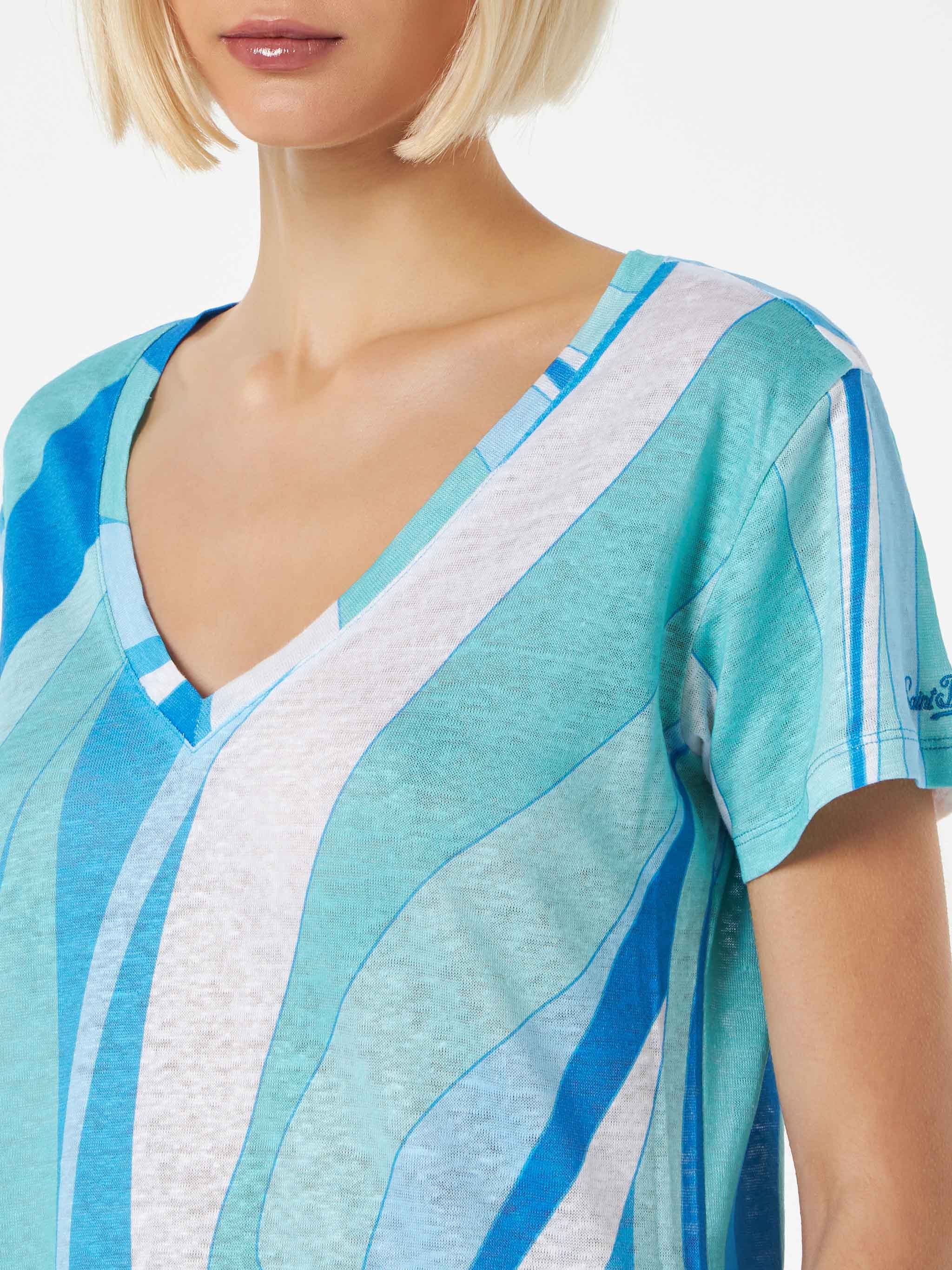 Multicolor wave Eloise linen t-shirt - Image 2