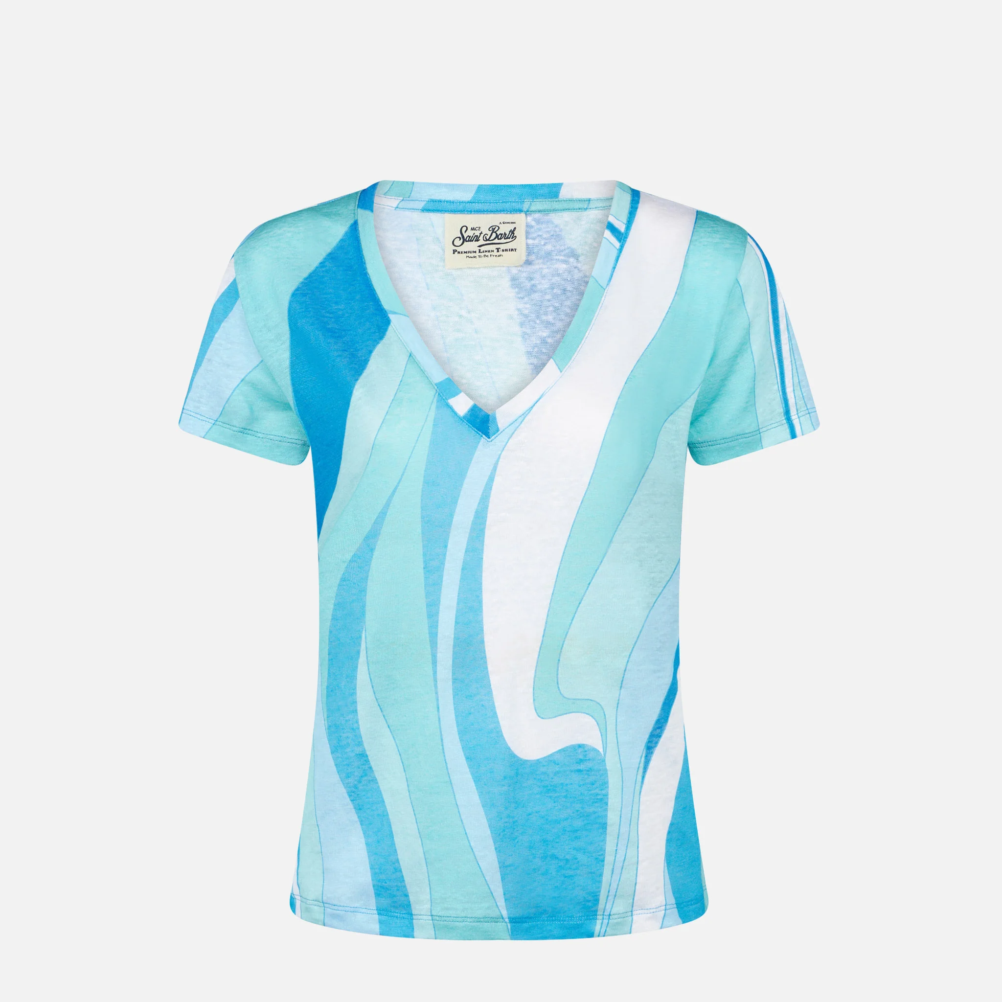 Multicolor wave Eloise linen t-shirt - Image 4