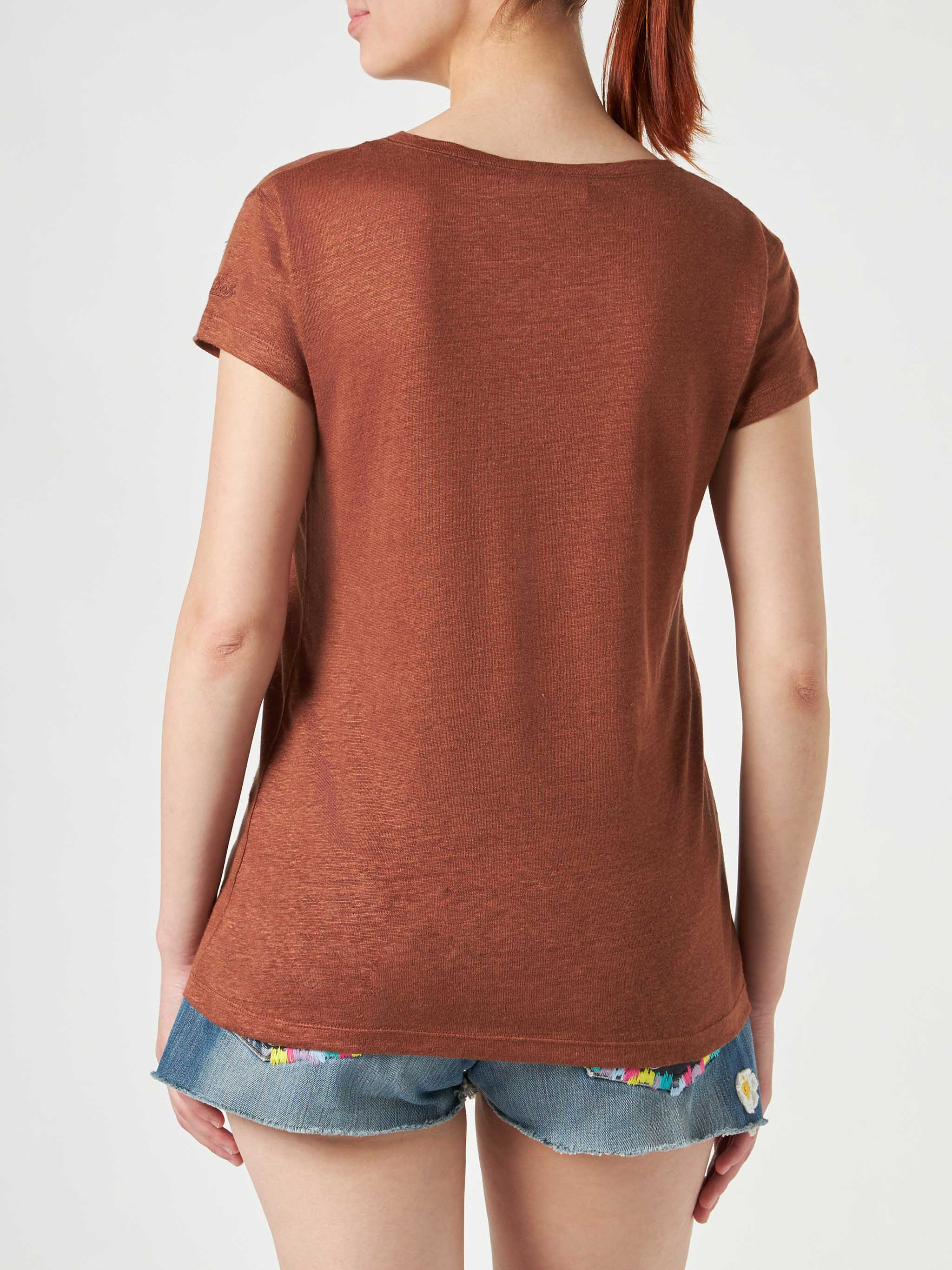 Eloise brown linen t-shirt - Image 3