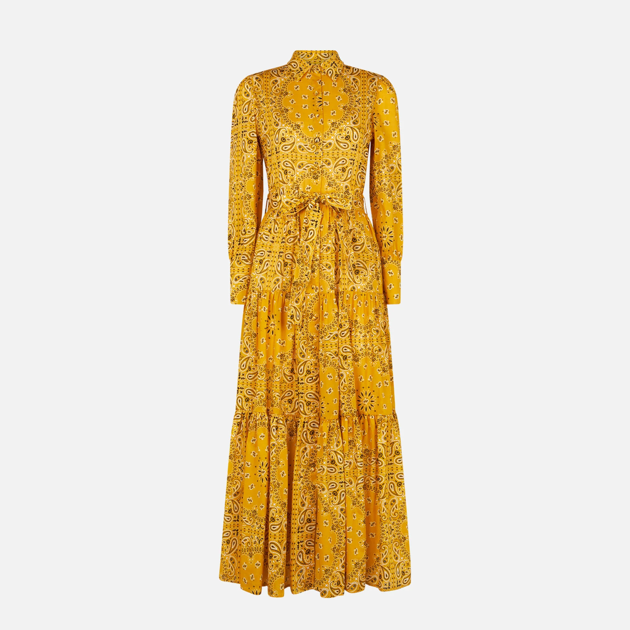 Ochre Jensen cotton long dress with bandana print - Image 4