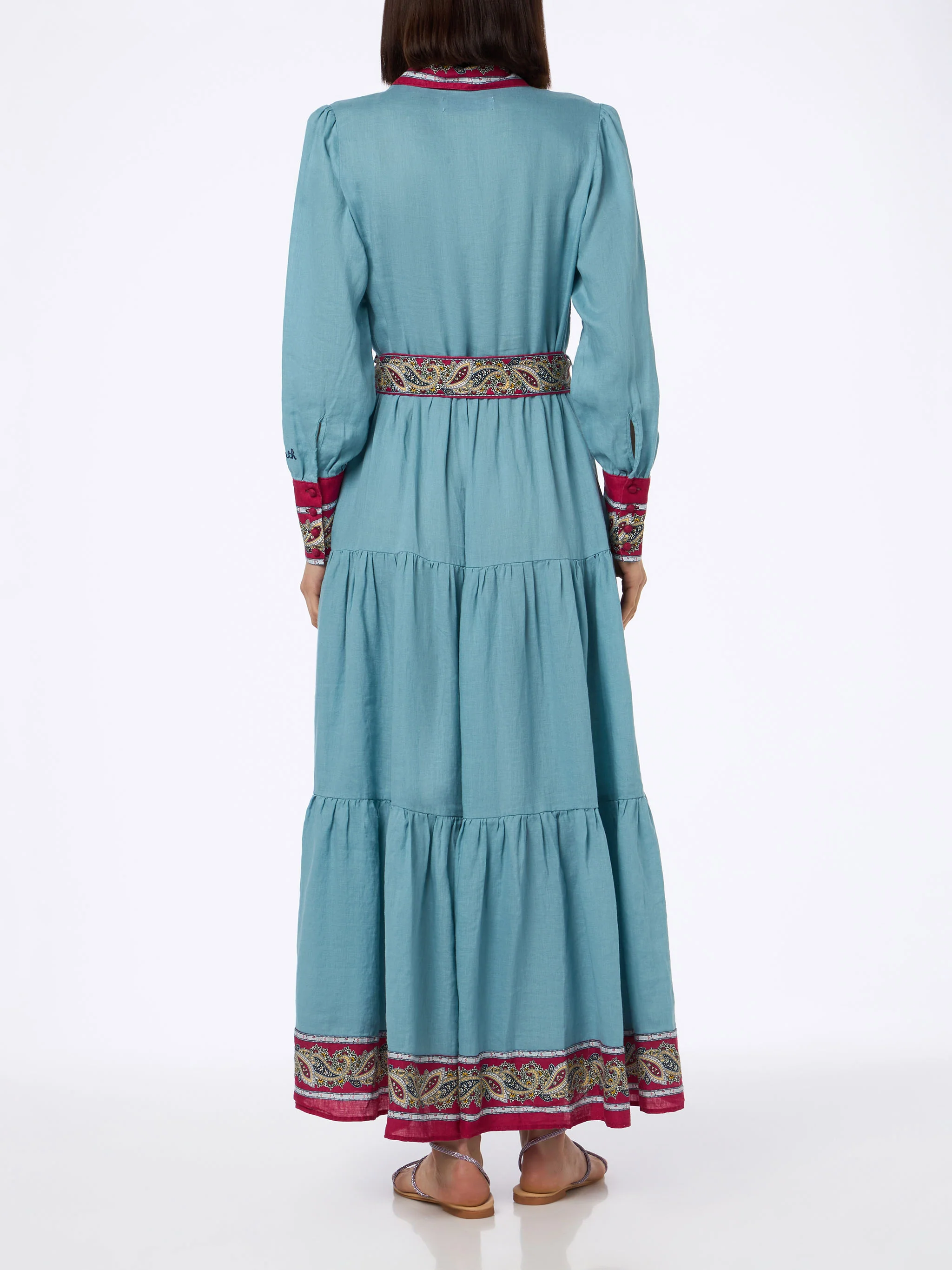 Light blue paisley Jensen linen dress - Image 4