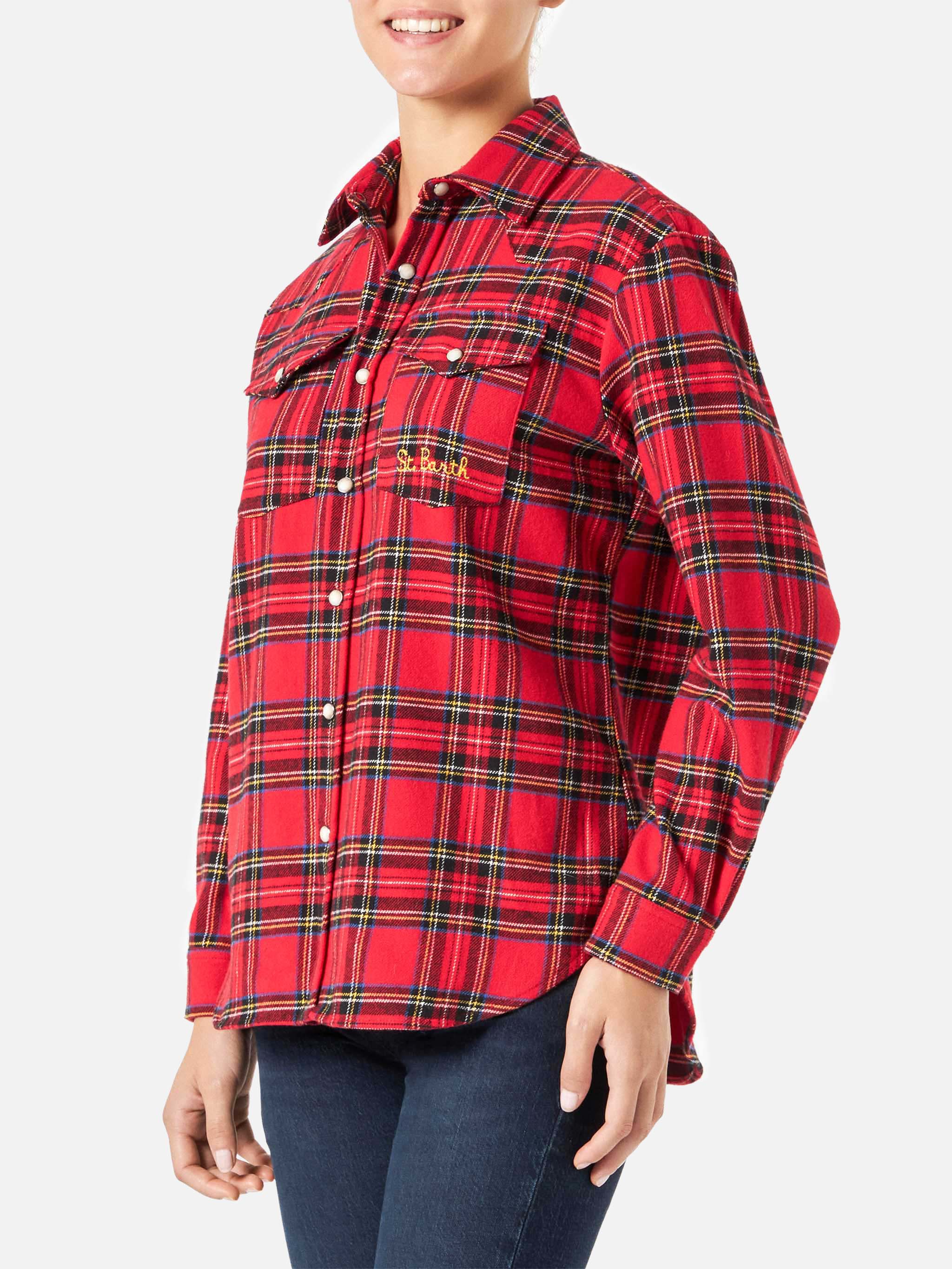 Seattle red tartan flannel shirt - Image 3