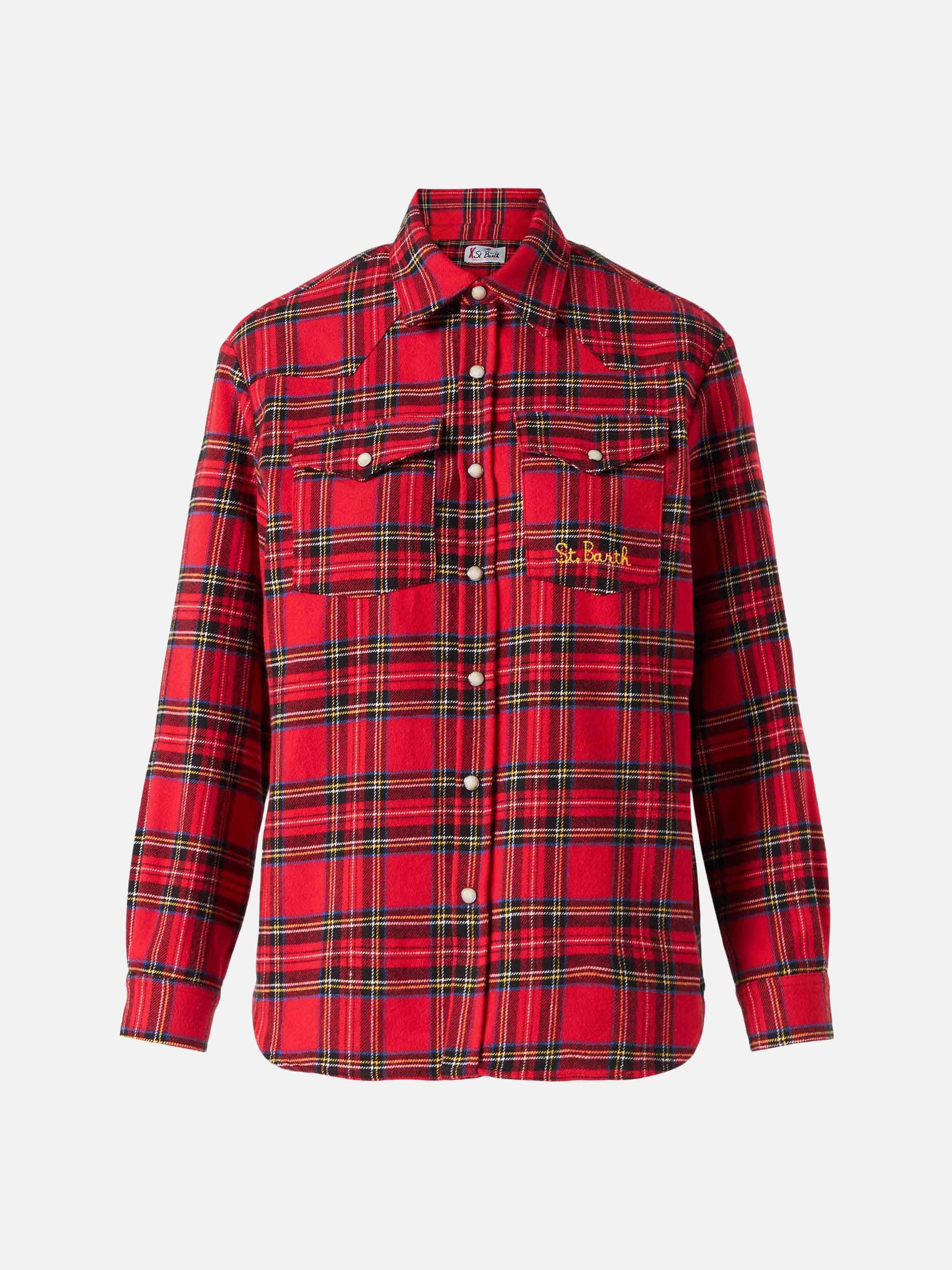 Seattle red tartan flannel shirt - Image 4