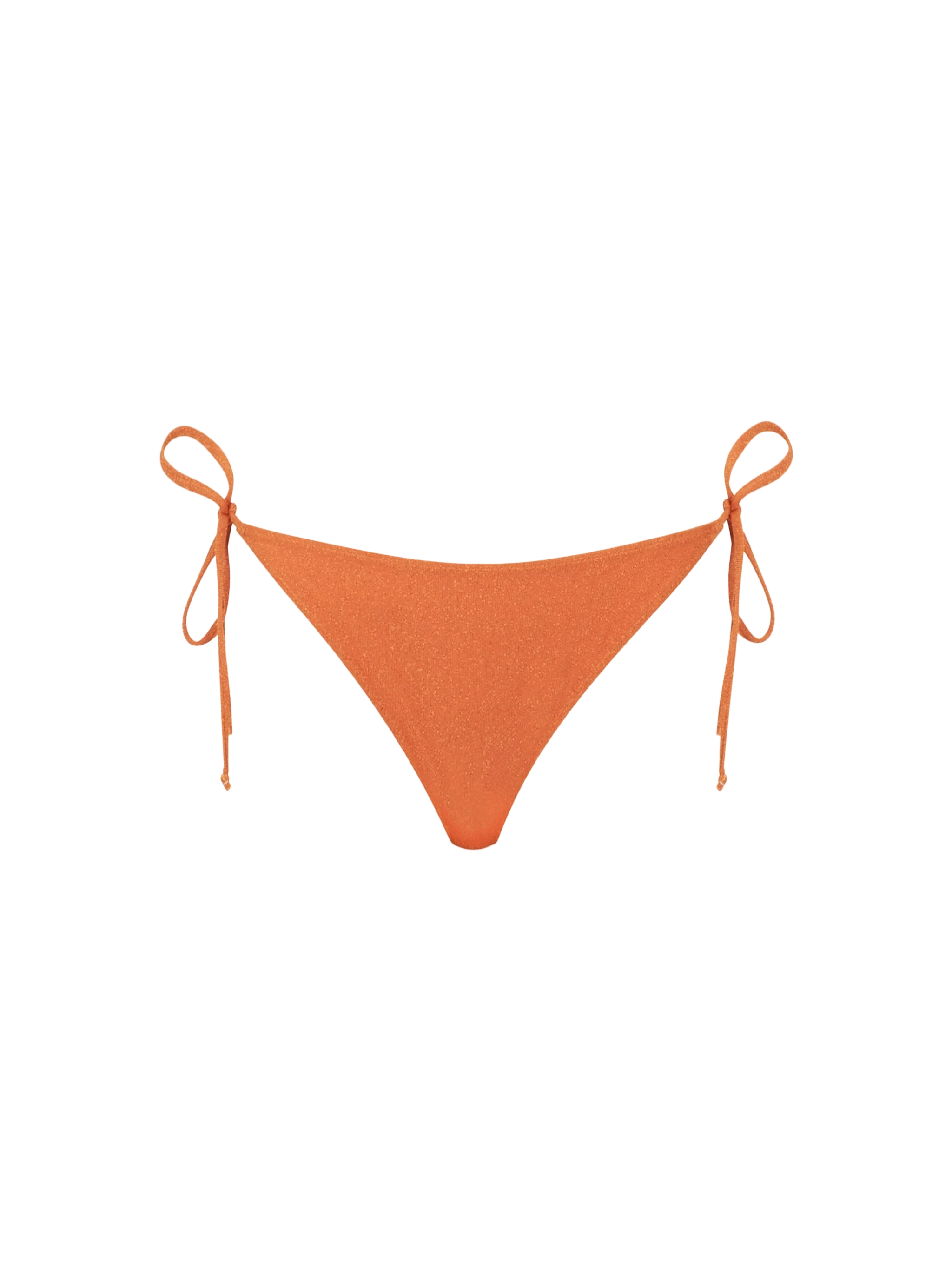 Orange Virgo solid color lurex swim briefs