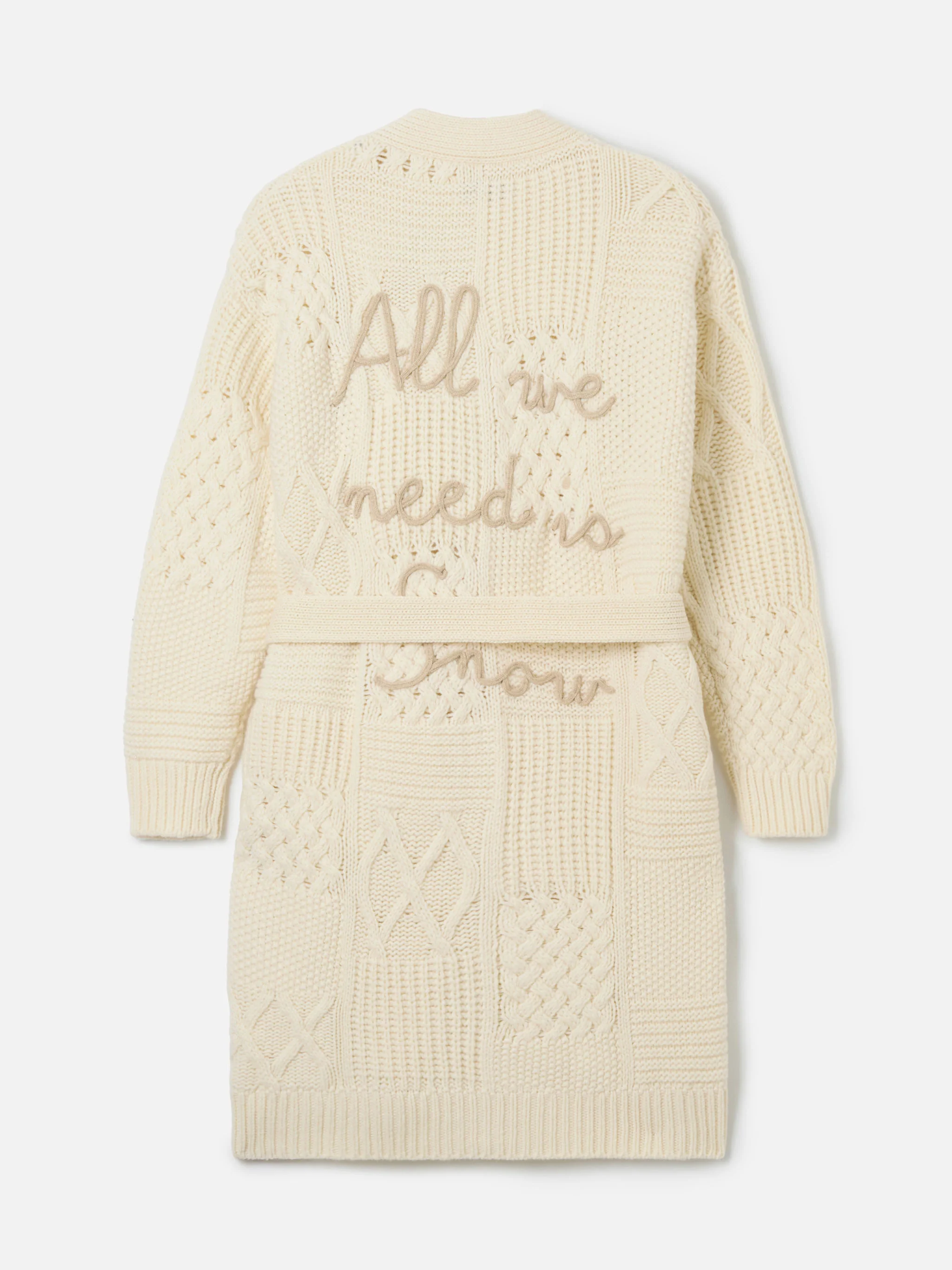 Maxi cardigan Daba with embroidery and belt - Image 7