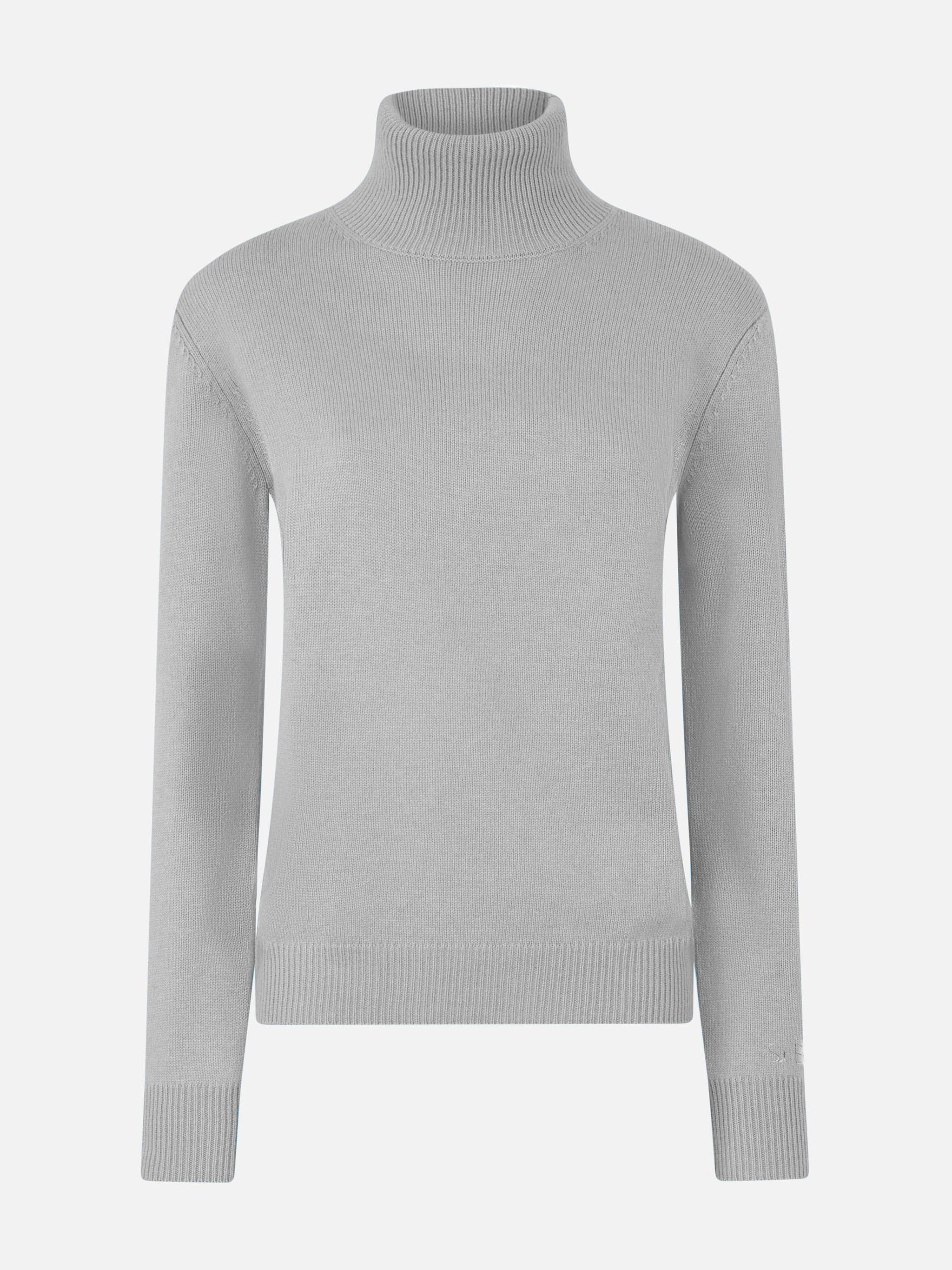 Moody grey mélange pure cashmere turtleneck sweater - Image 4