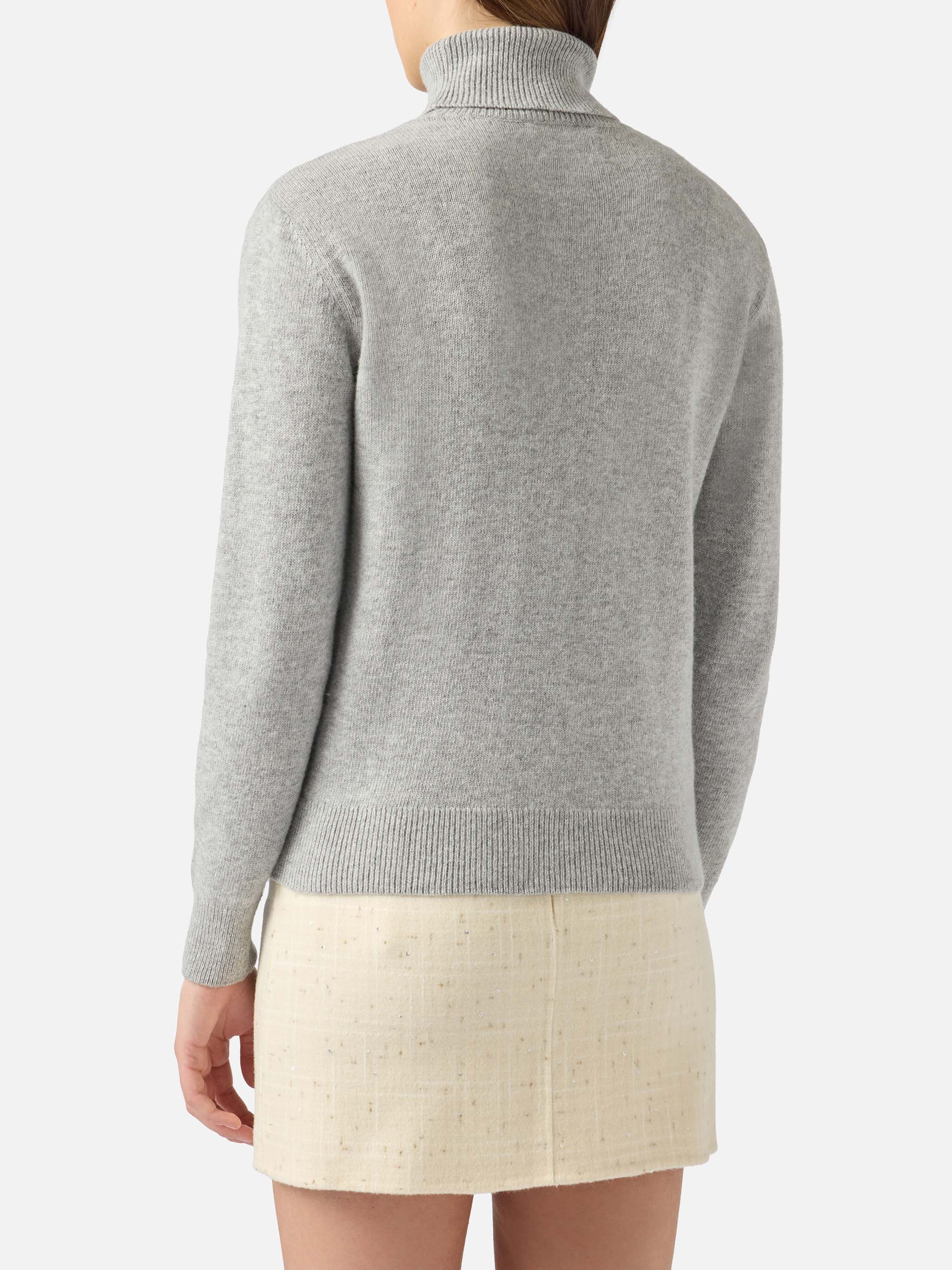 Mélange grey turtleneck Moody in BLENDED CASHMERE - Image 3