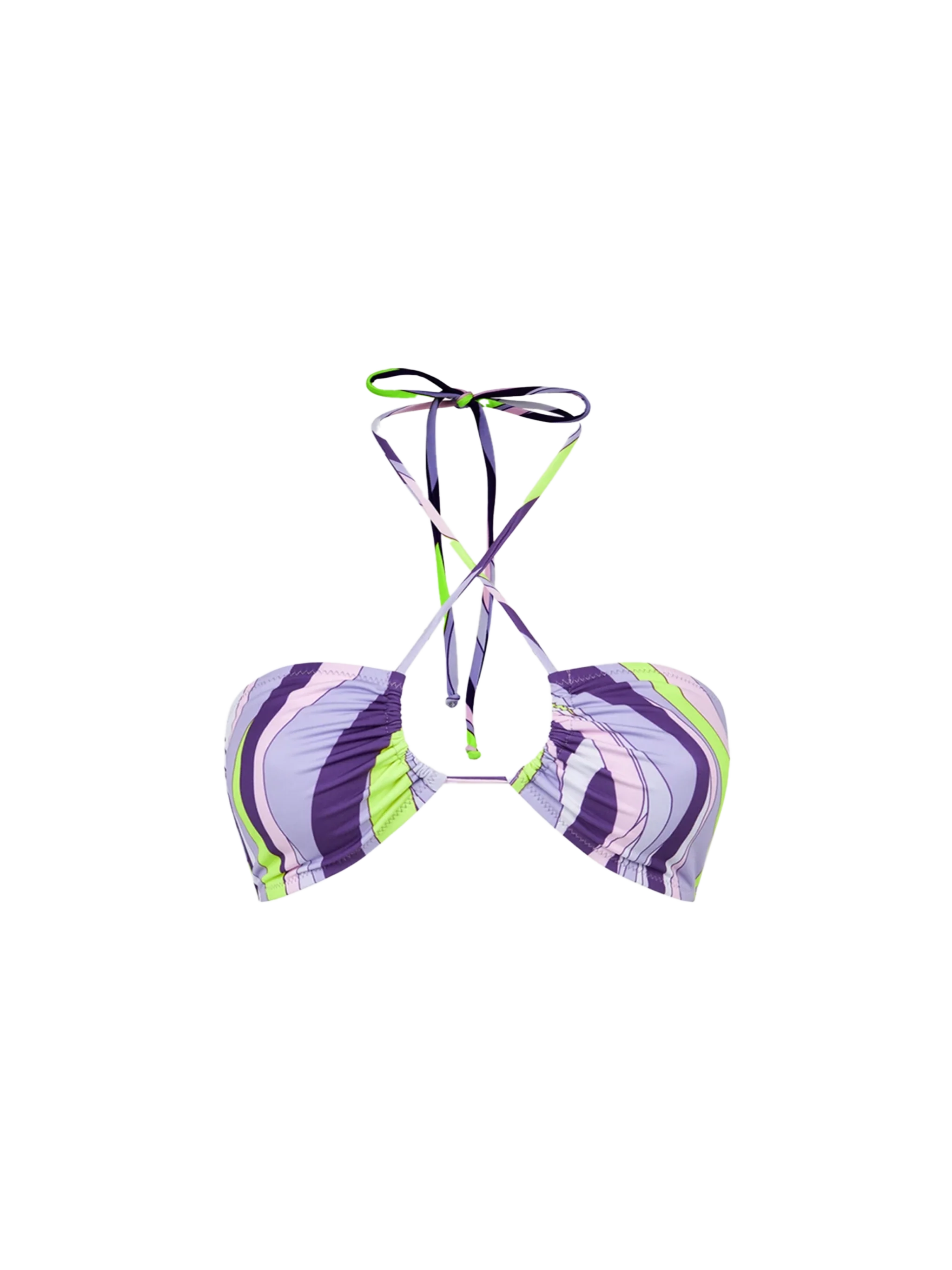 Dahlia multicolor wave pattern bandeau bikini top