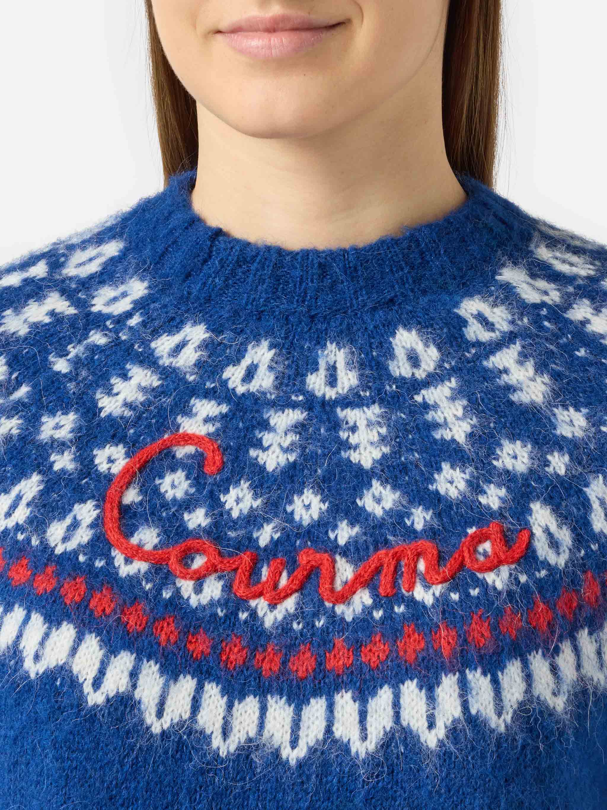 Blue New Queen Nordic Soft jacquard sweater - Image 2