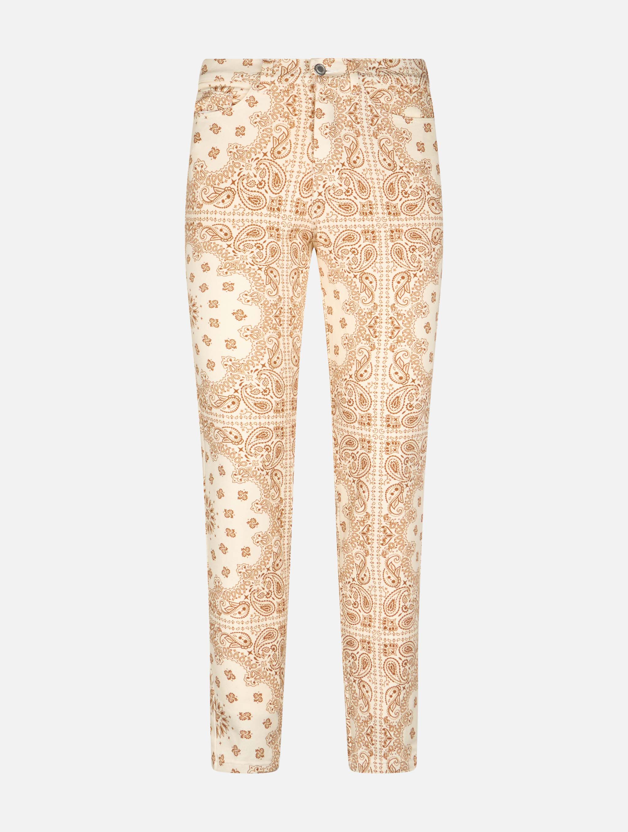 Belleville off-white bandana print denim pants - Image 5