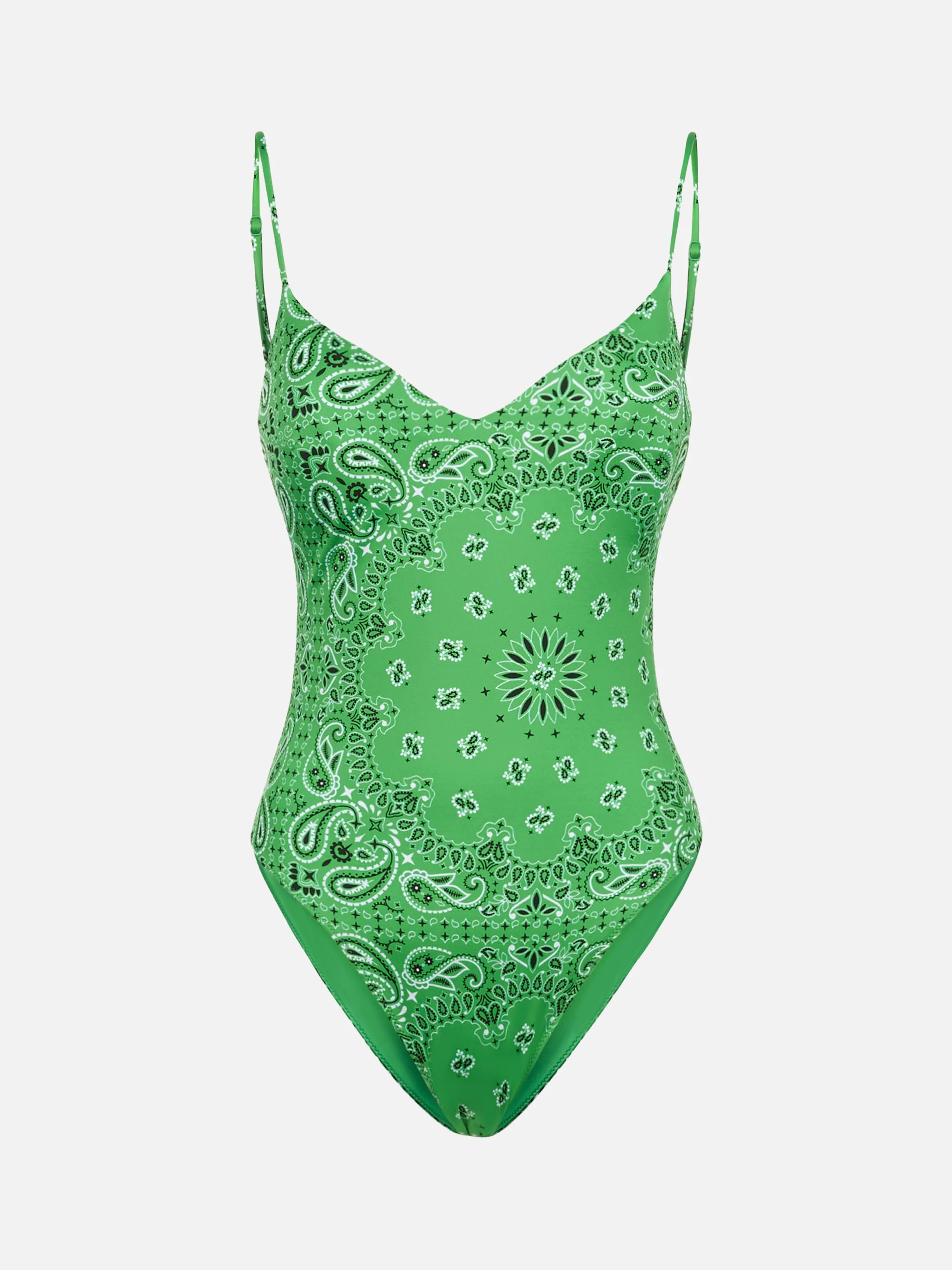 Candice green bandana print one-piece swimsuit