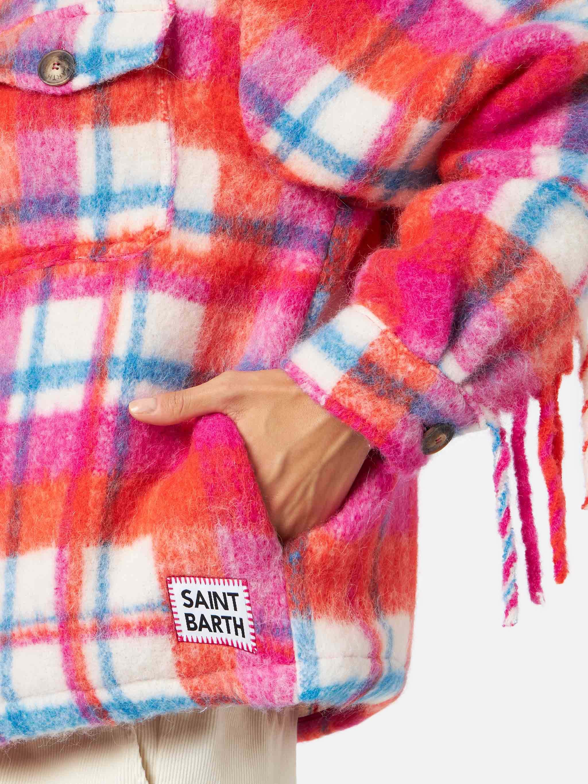 Marceline tartan overshirt jacket with fringes - Image 3