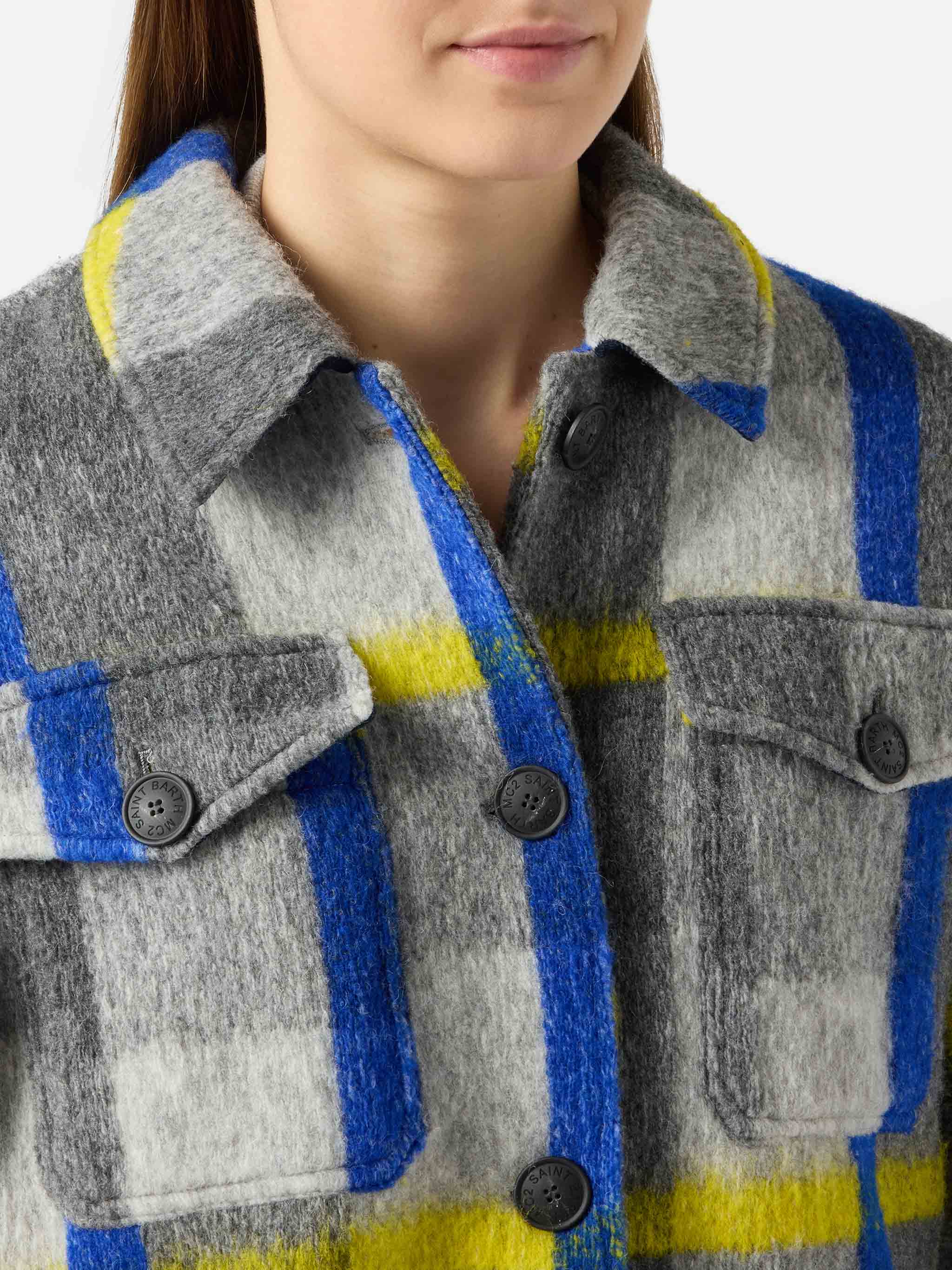 Marceline overshirt with fringes and tartan print - Image 3