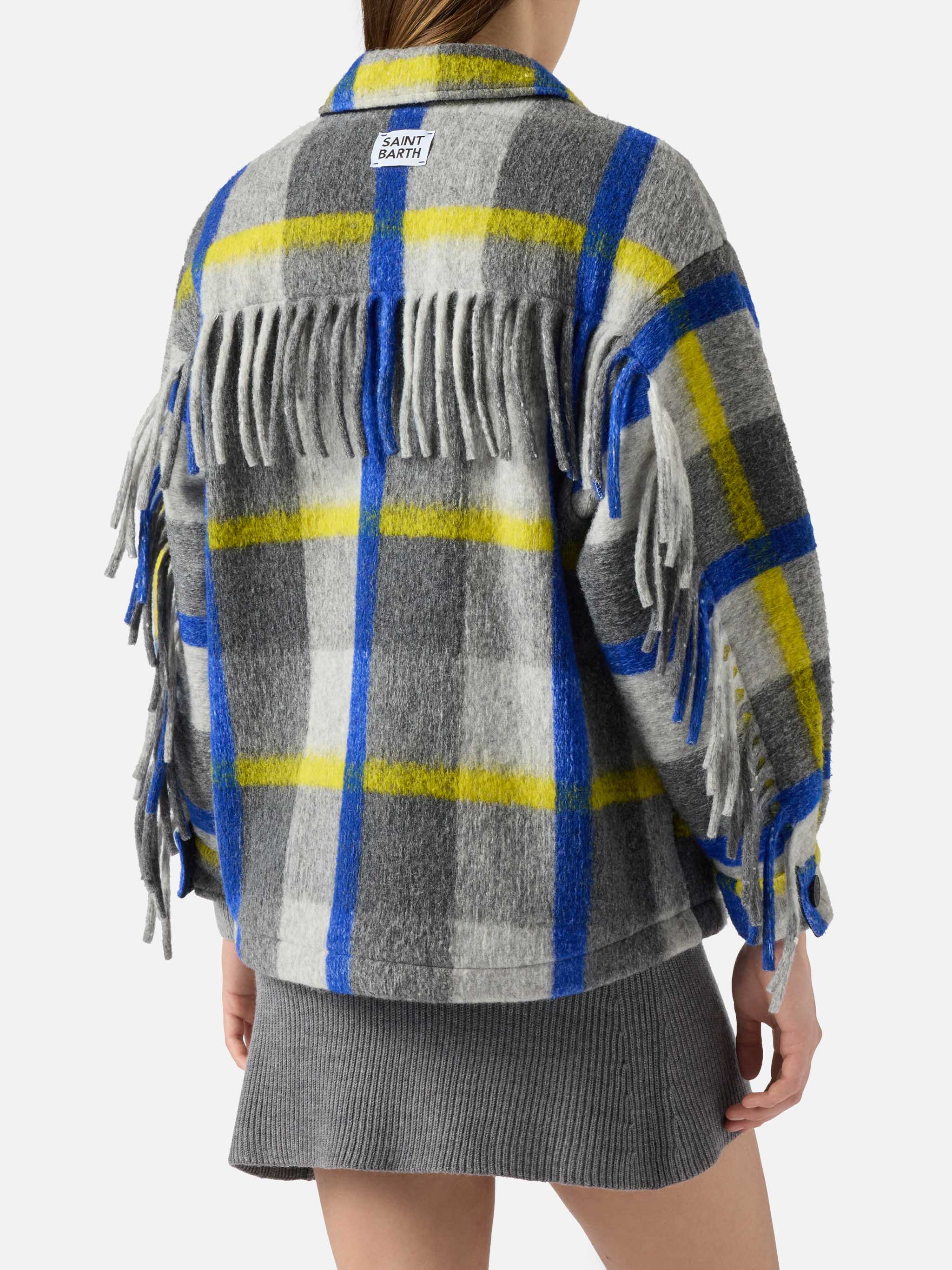 Marceline overshirt with fringes and tartan print - Image 4