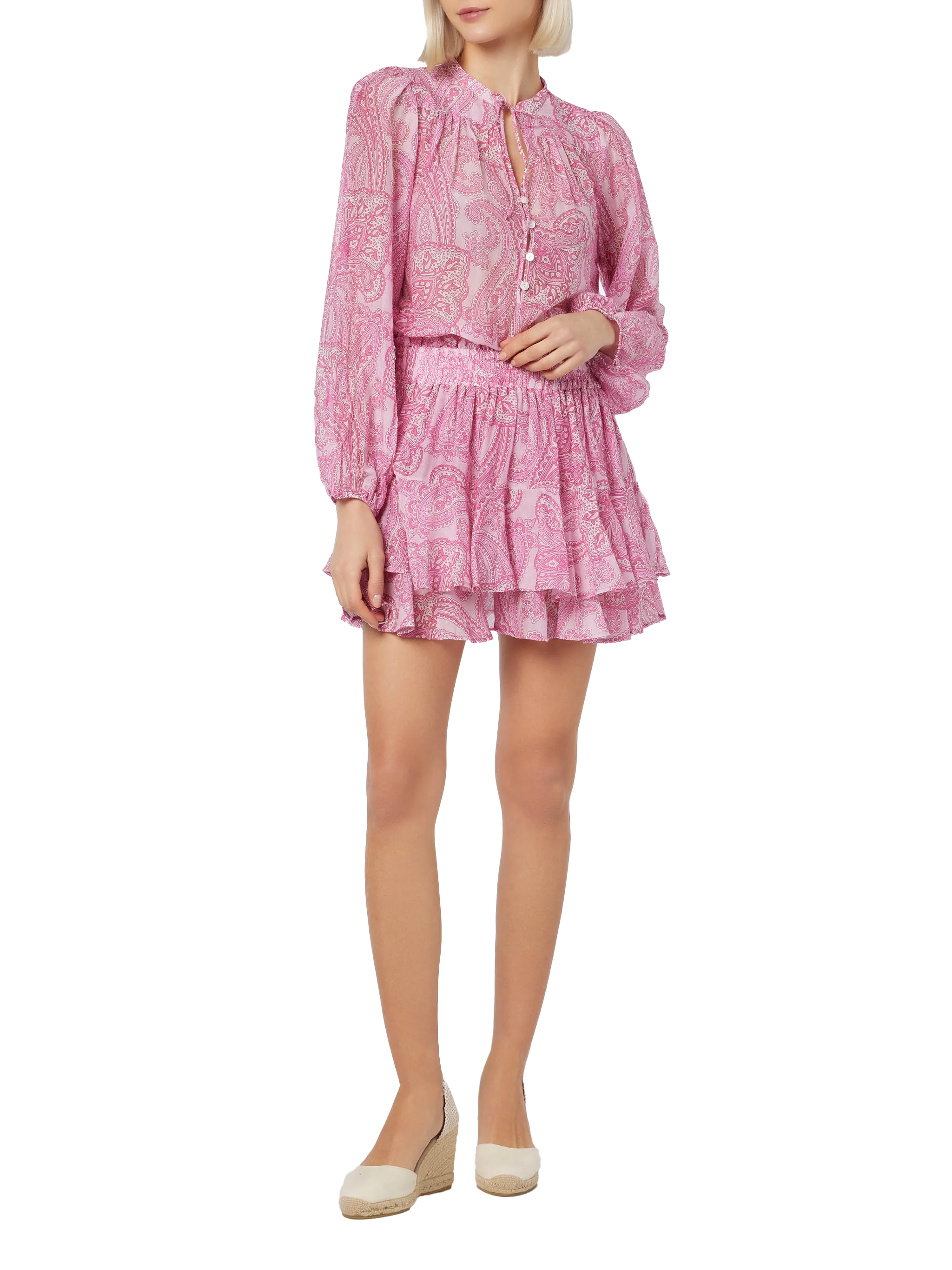 Eivissa paisley silk voile mini skirt - Image 2