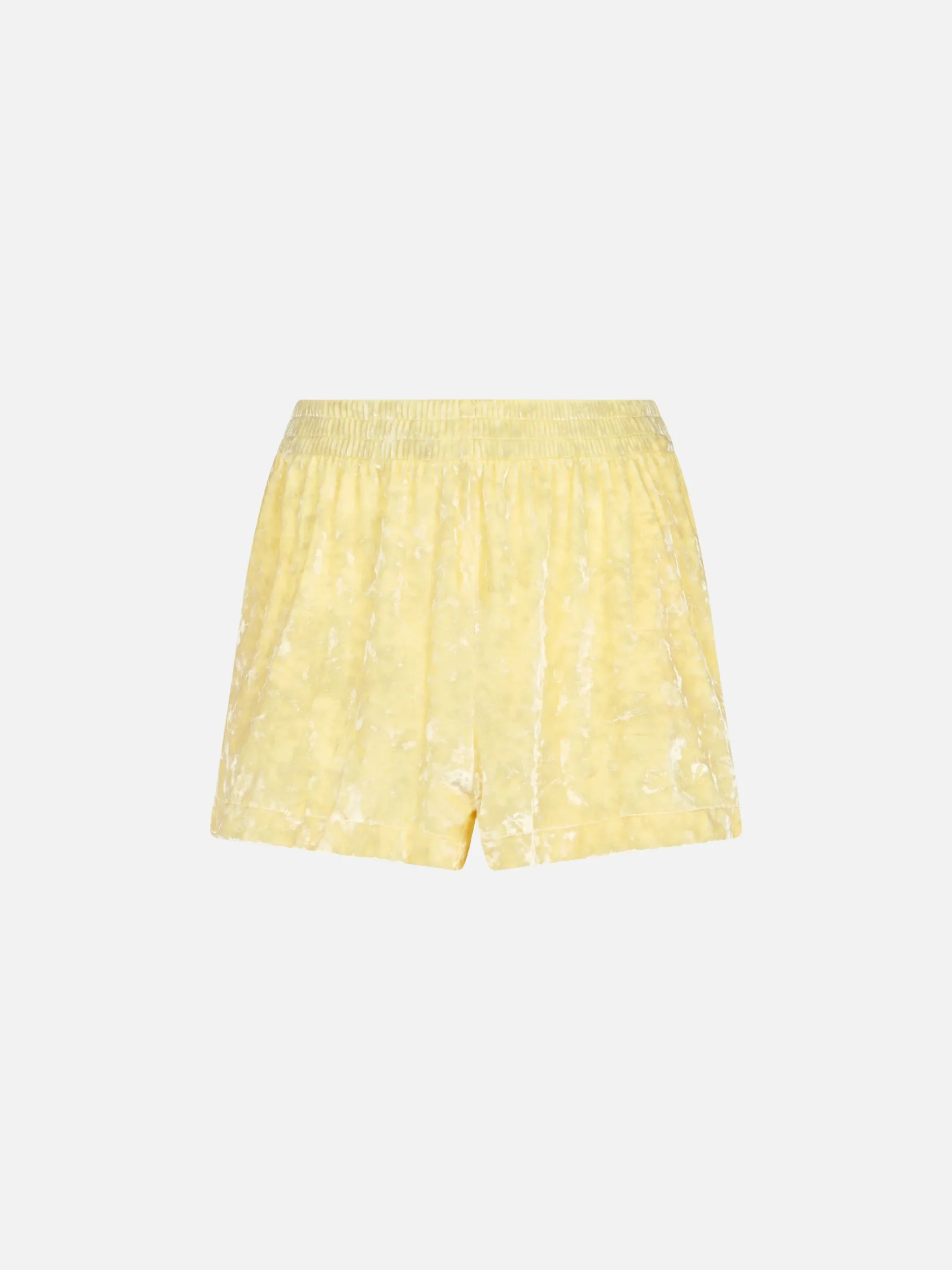 Light yellow chenille Cate pull-up shorts - Image 4