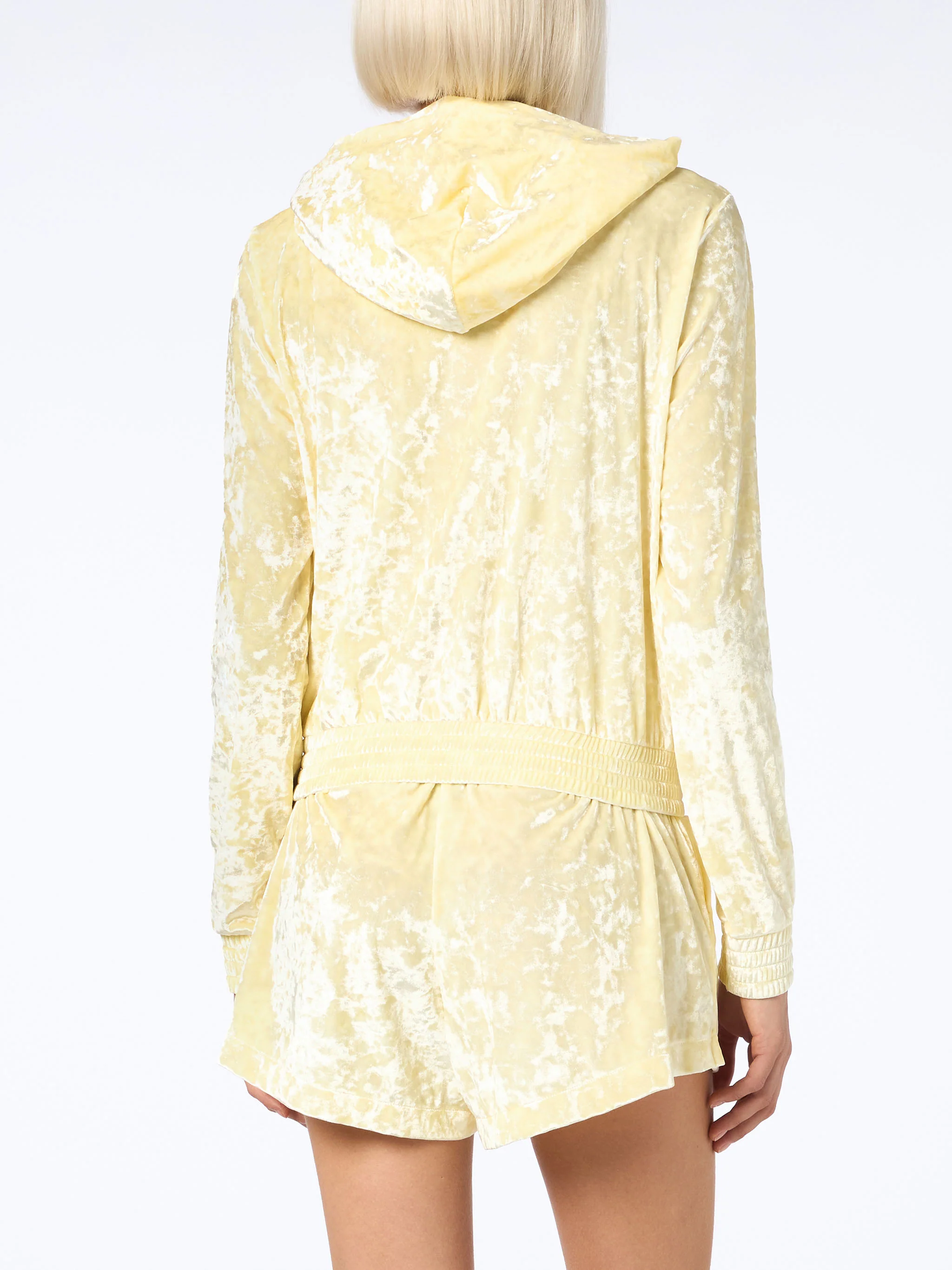 Jasmine pale yellow terry zip hoodie - Image 3