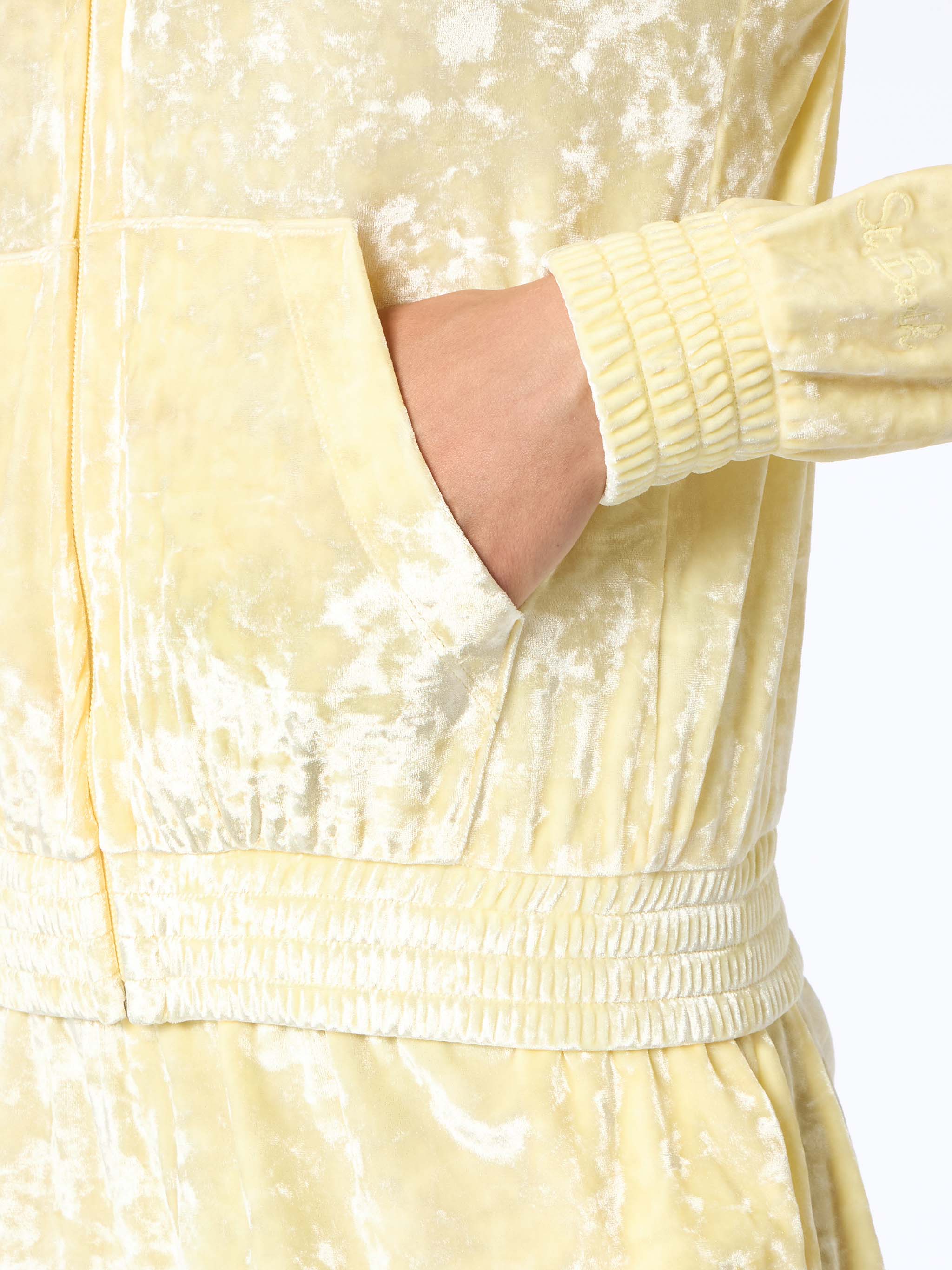 Jasmine pale yellow terry zip hoodie - Image 4