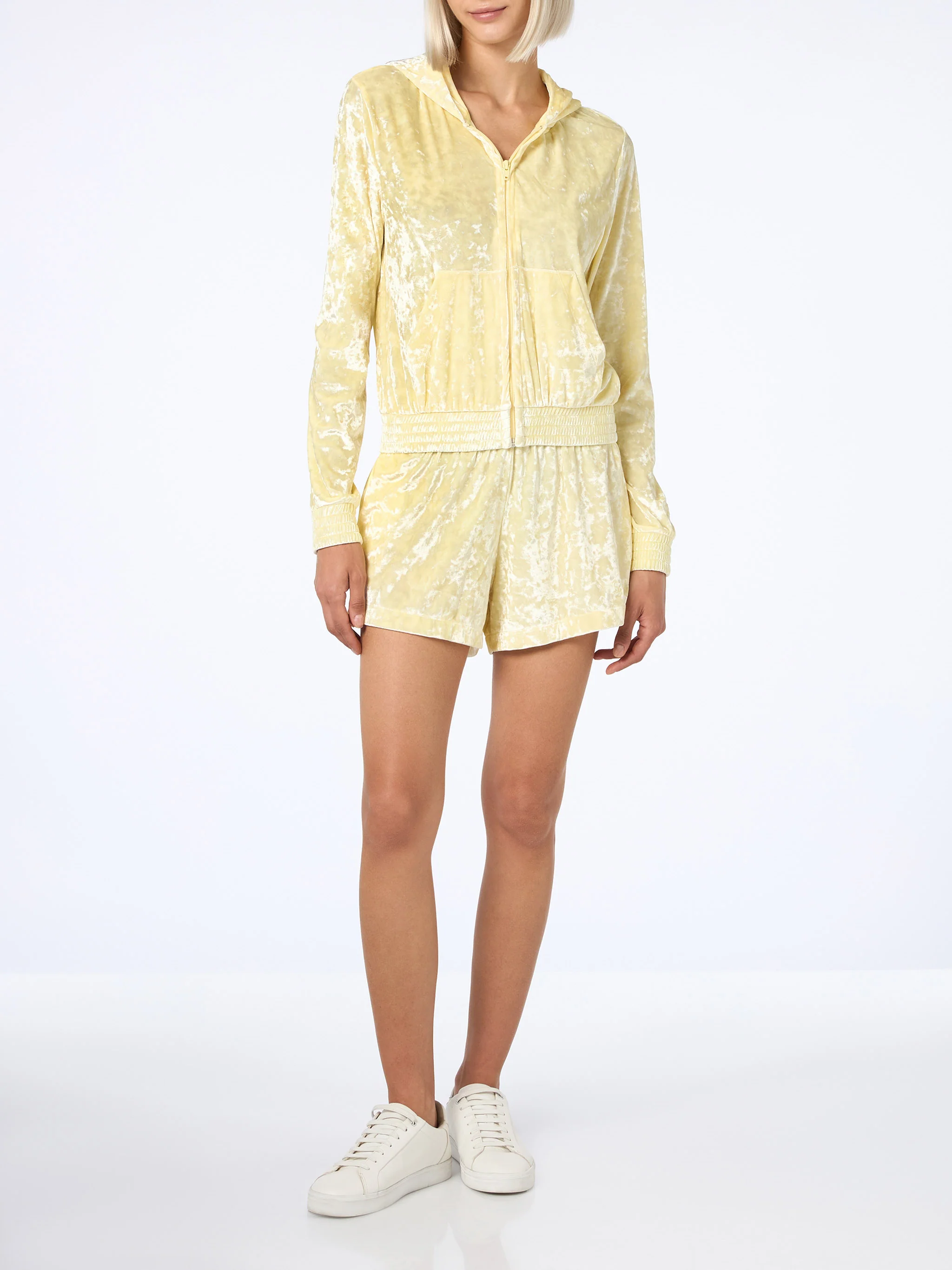 Jasmine pale yellow terry zip hoodie - Image 5