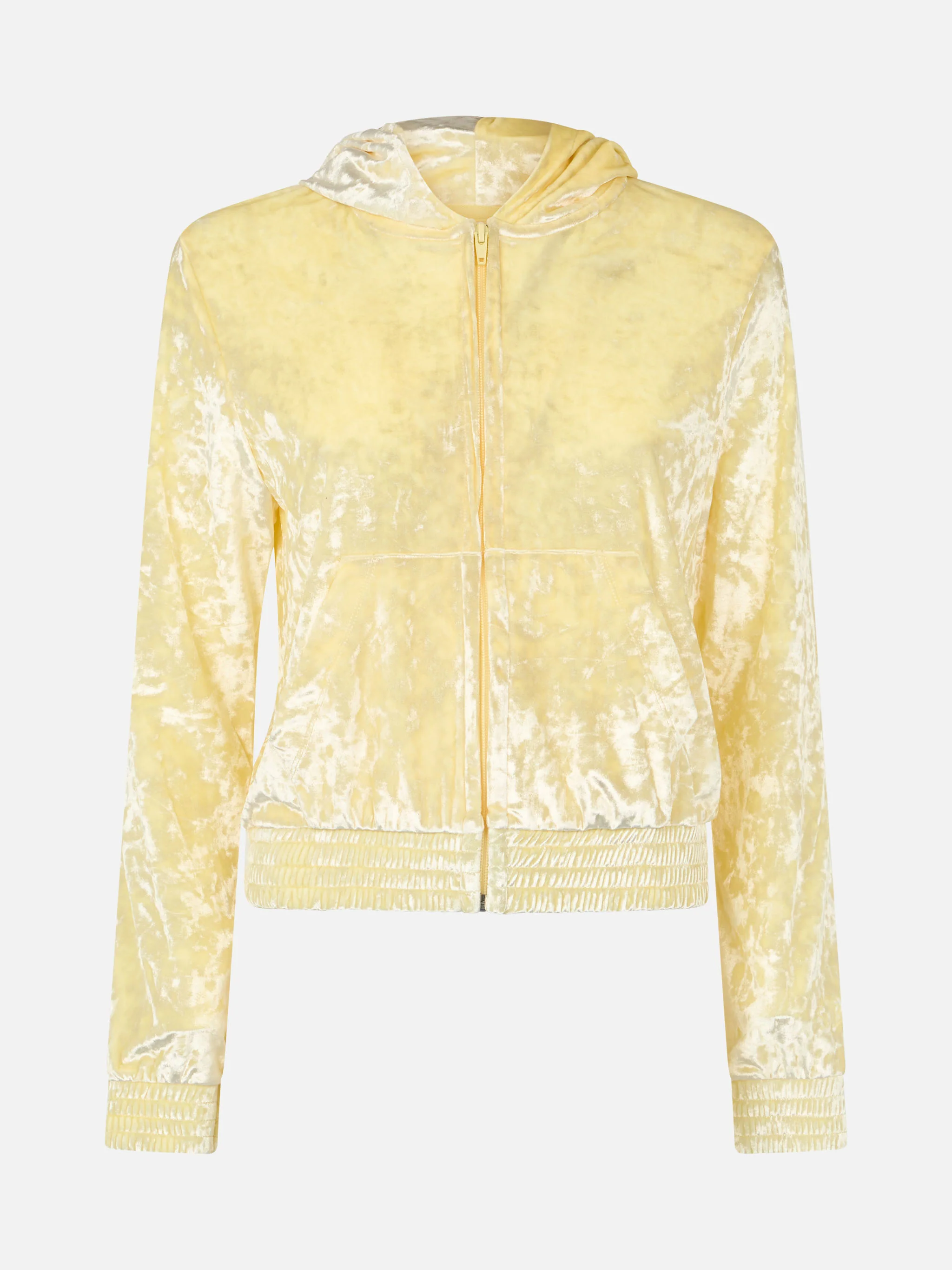 Jasmine pale yellow terry zip hoodie - Image 6