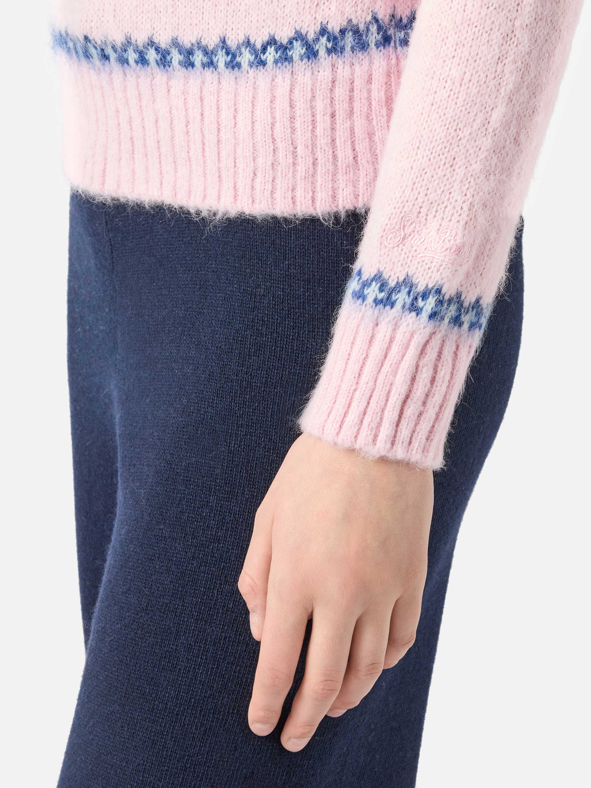 Pink New Queen Nordic Soft sweater with jacquard pattern - Image 4