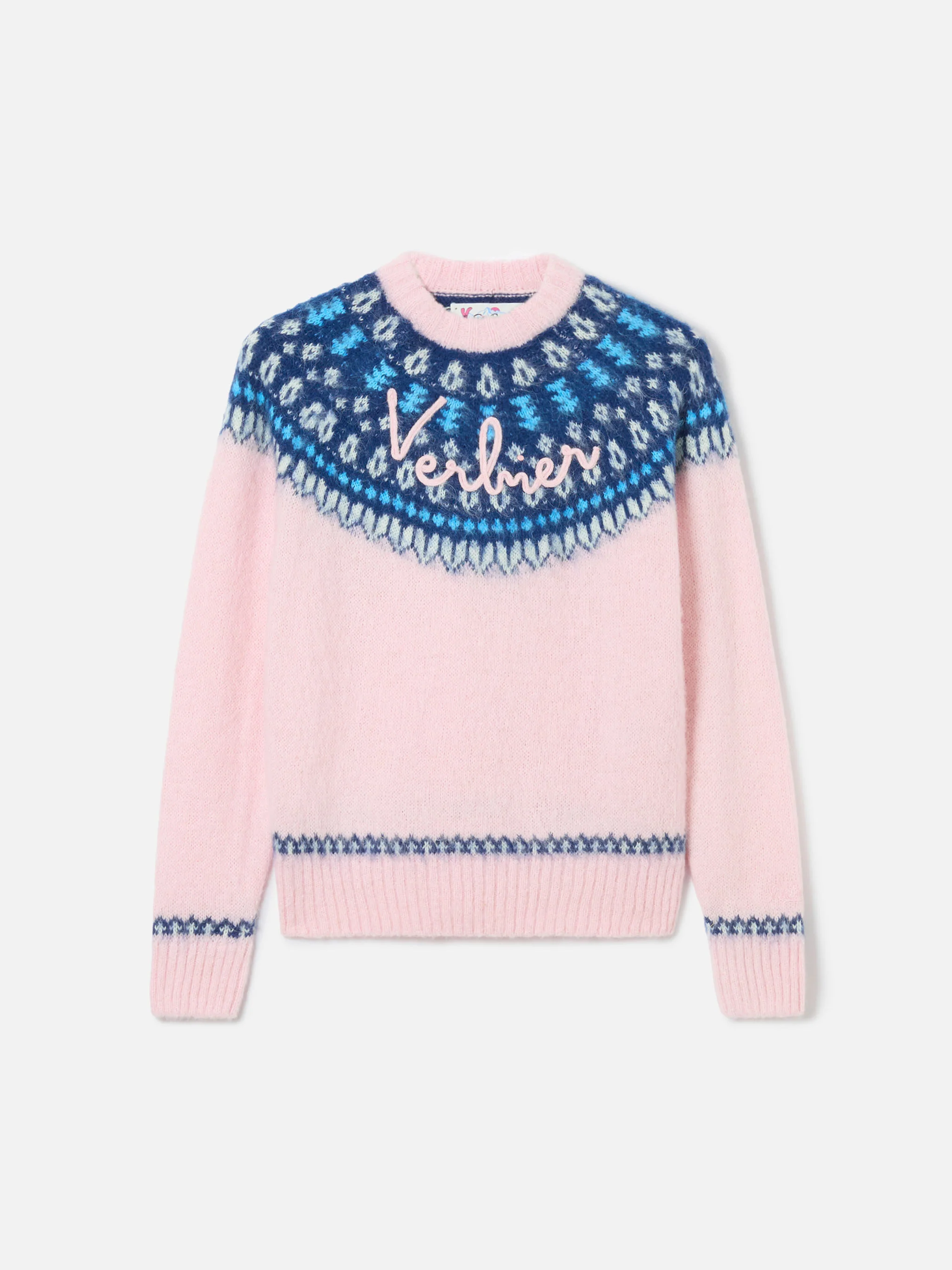 Pink New Queen Nordic Soft sweater with jacquard pattern - Image 5