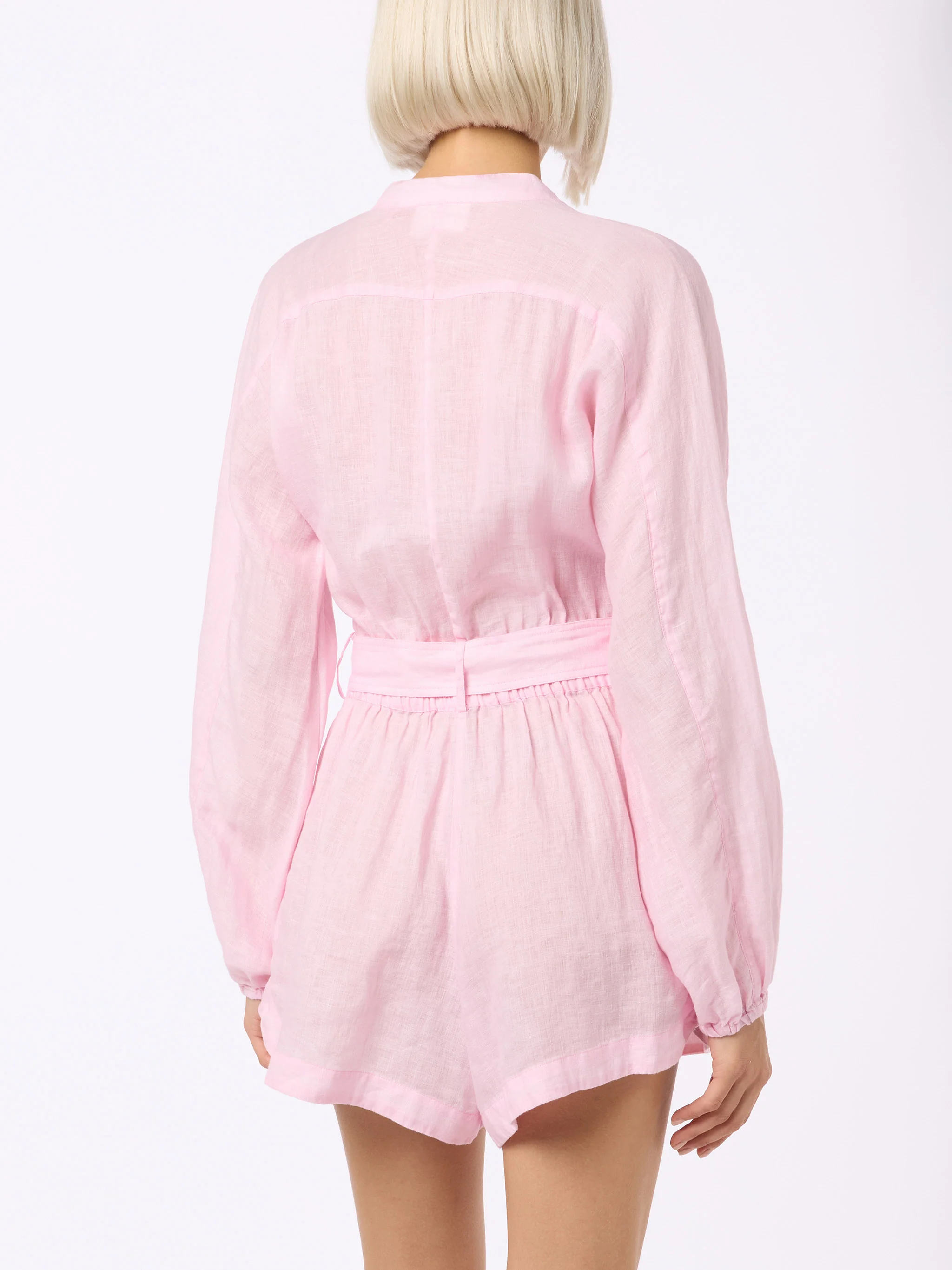 Hanniel pink linen playsuit - Image 2