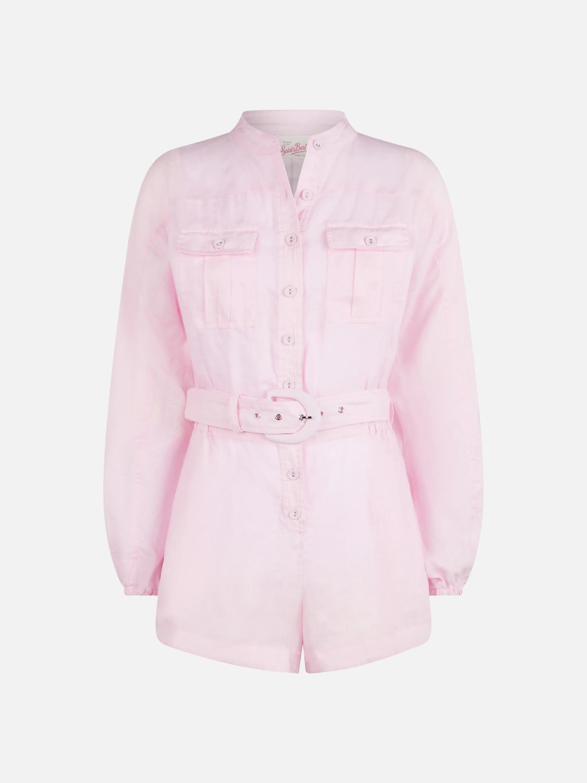 Hanniel pink linen playsuit - Image 4