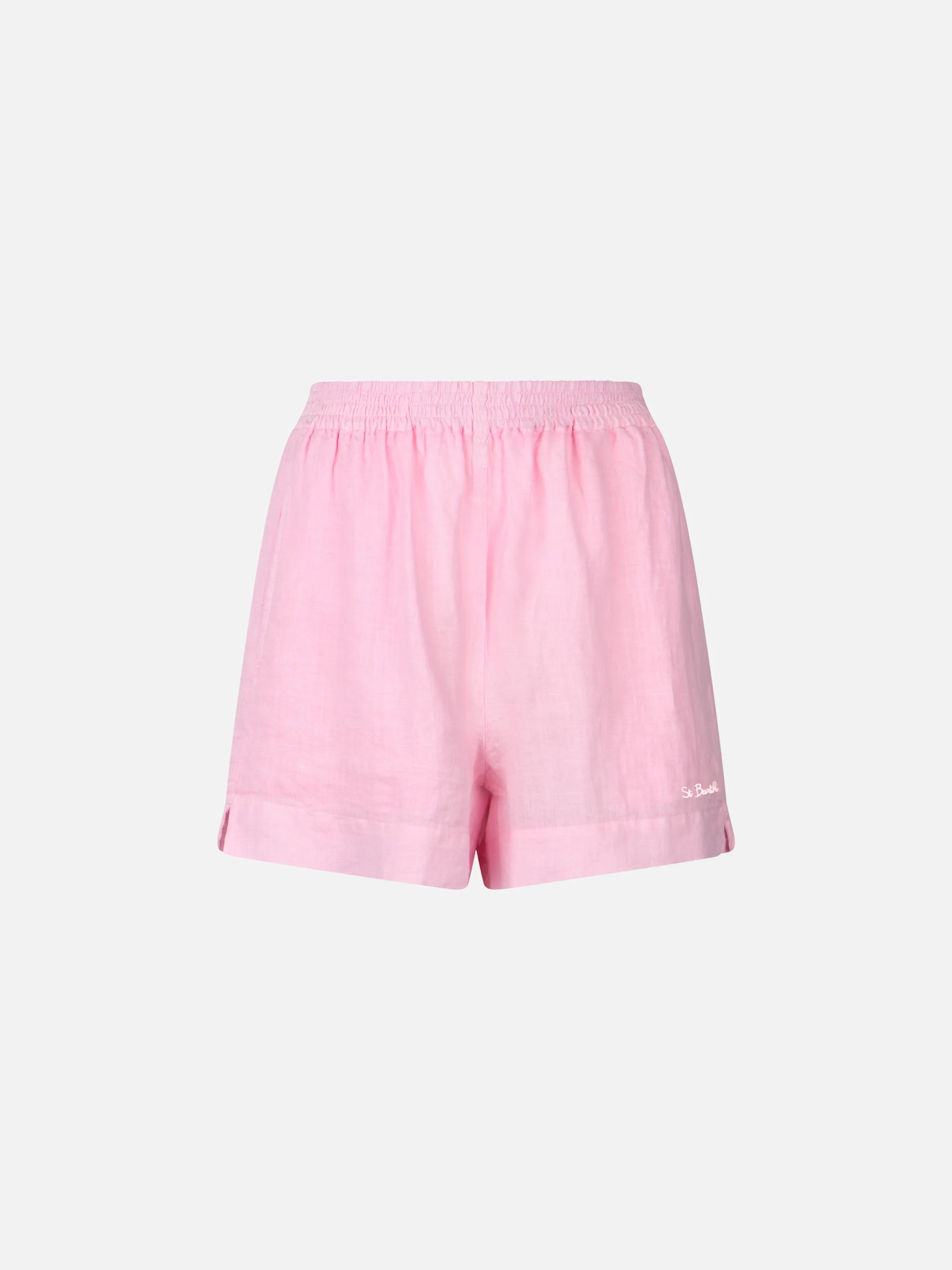 Meave pink linen shorts - Image 4