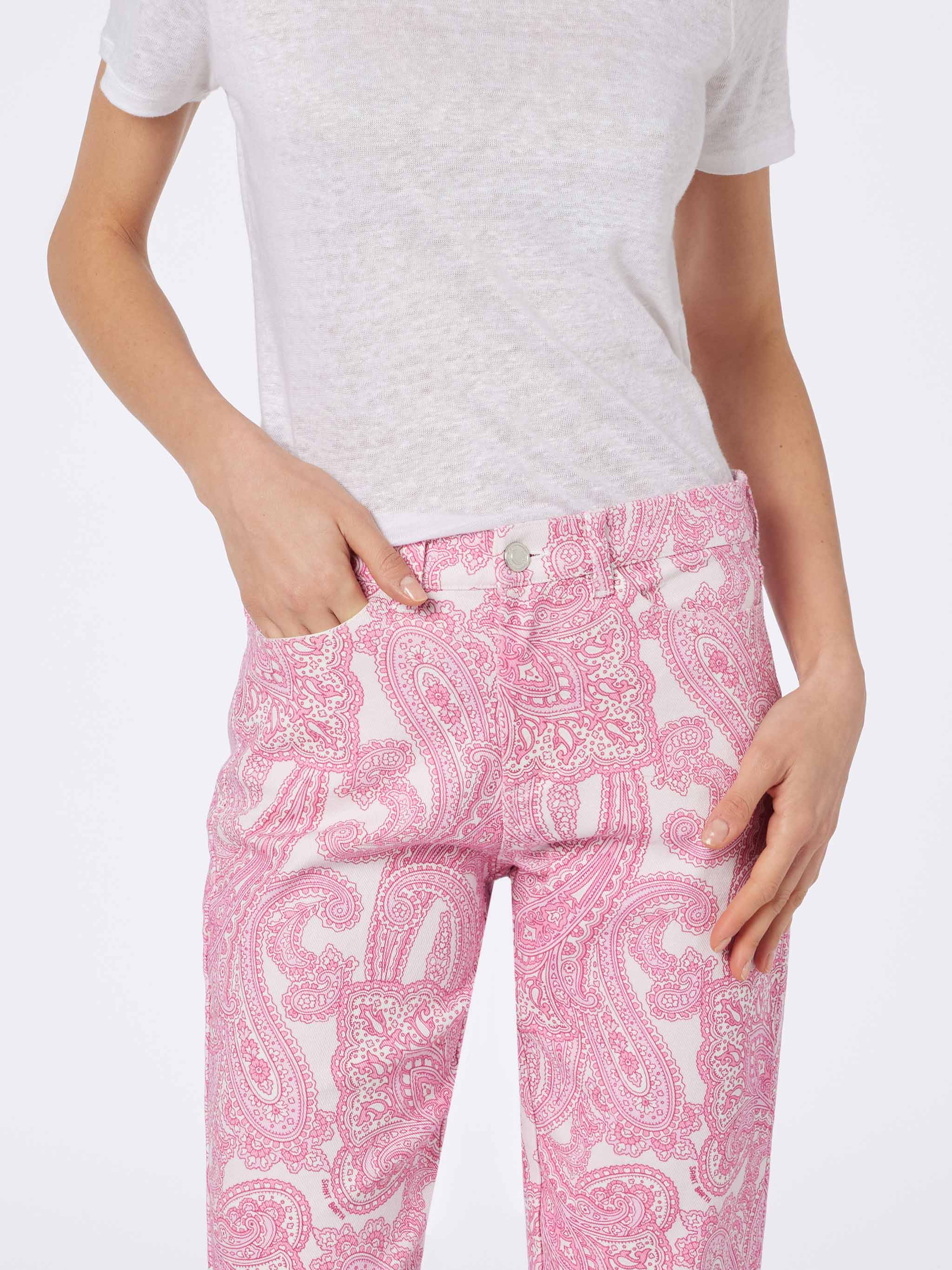 Pink paisley Belleville denim pants - Image 3