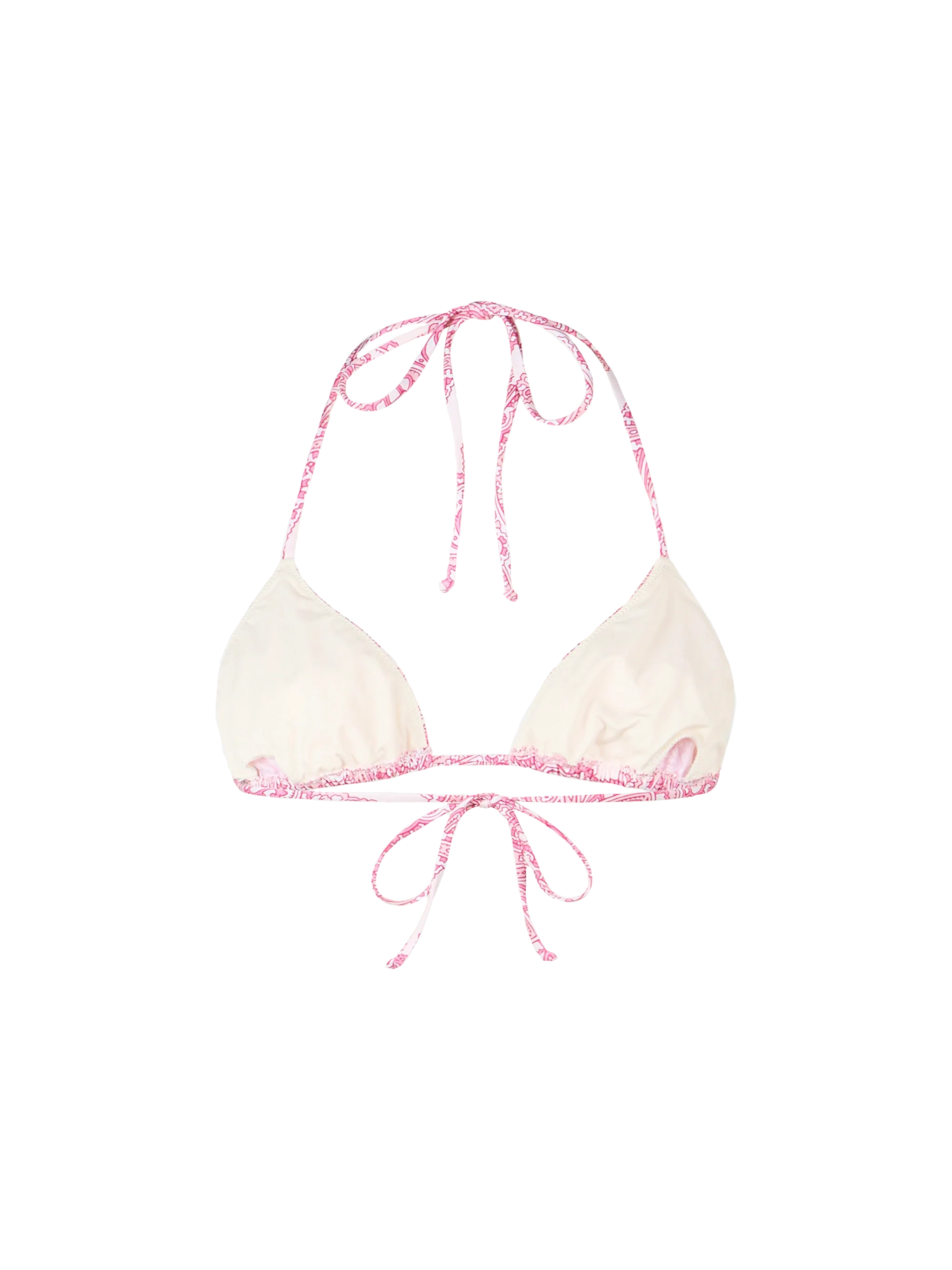 Pink paisley Leah triangle bikini top - Image 2