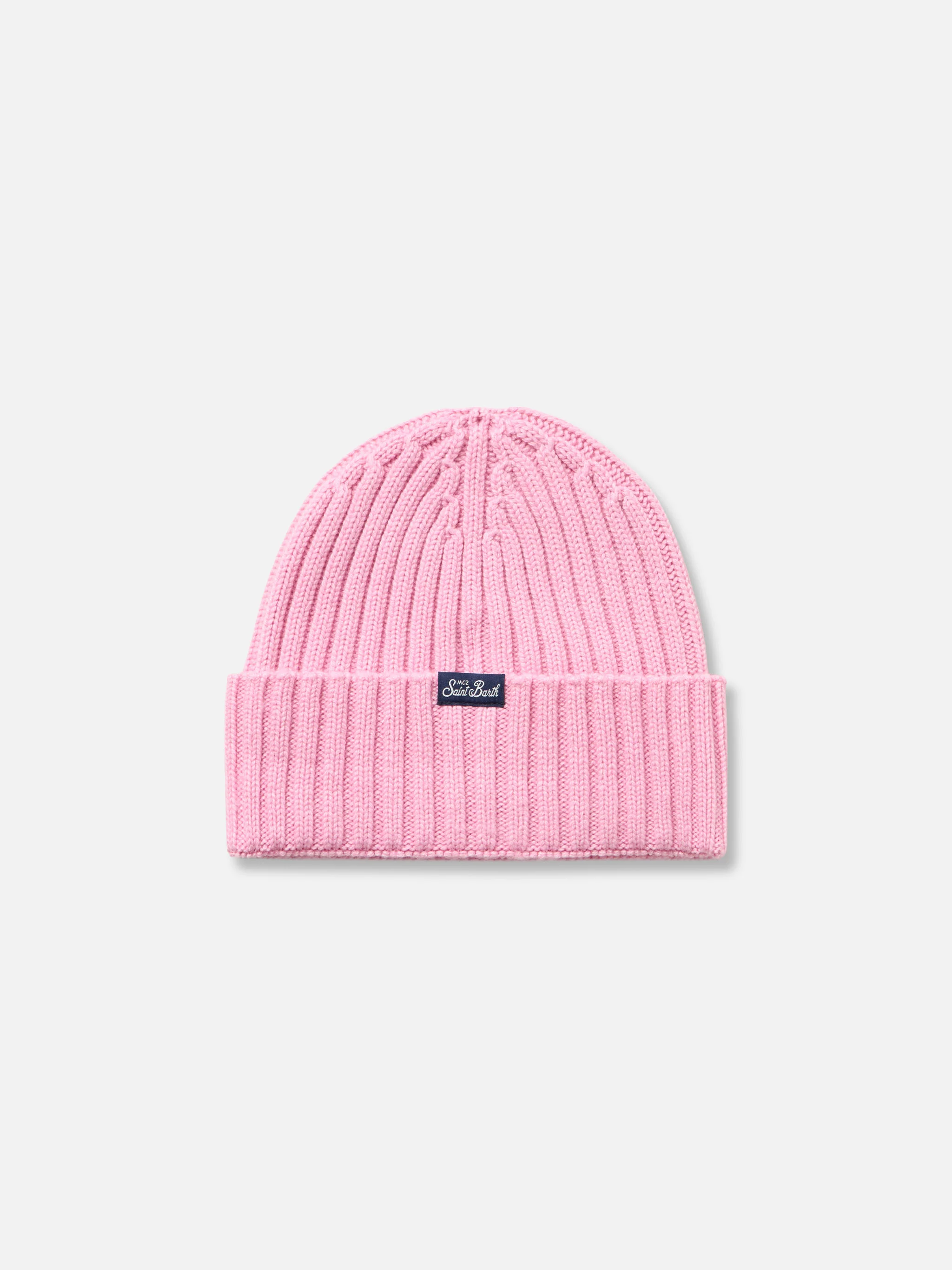 Pink ribbed hat Wengen with Queen embroidery - Image 3