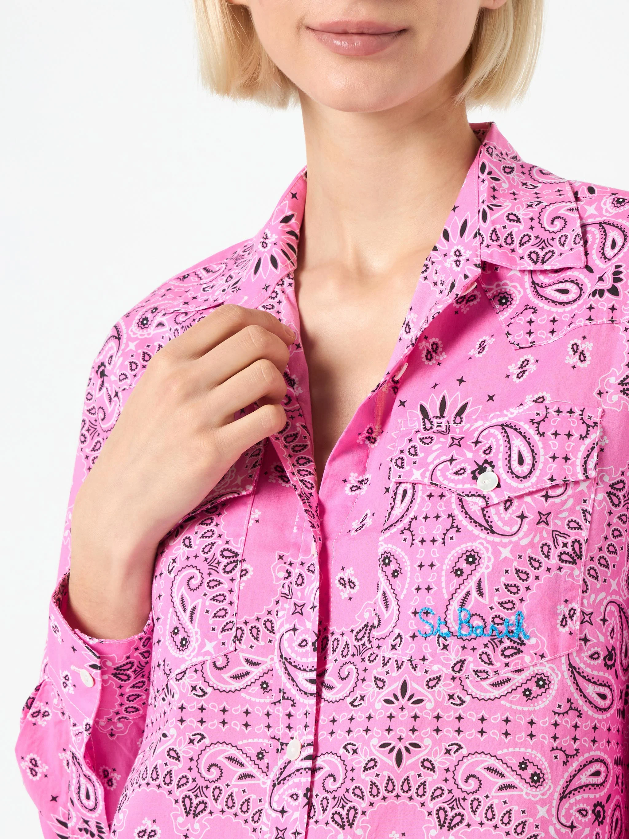 Amaya pink bandana print western shirt - Image 2