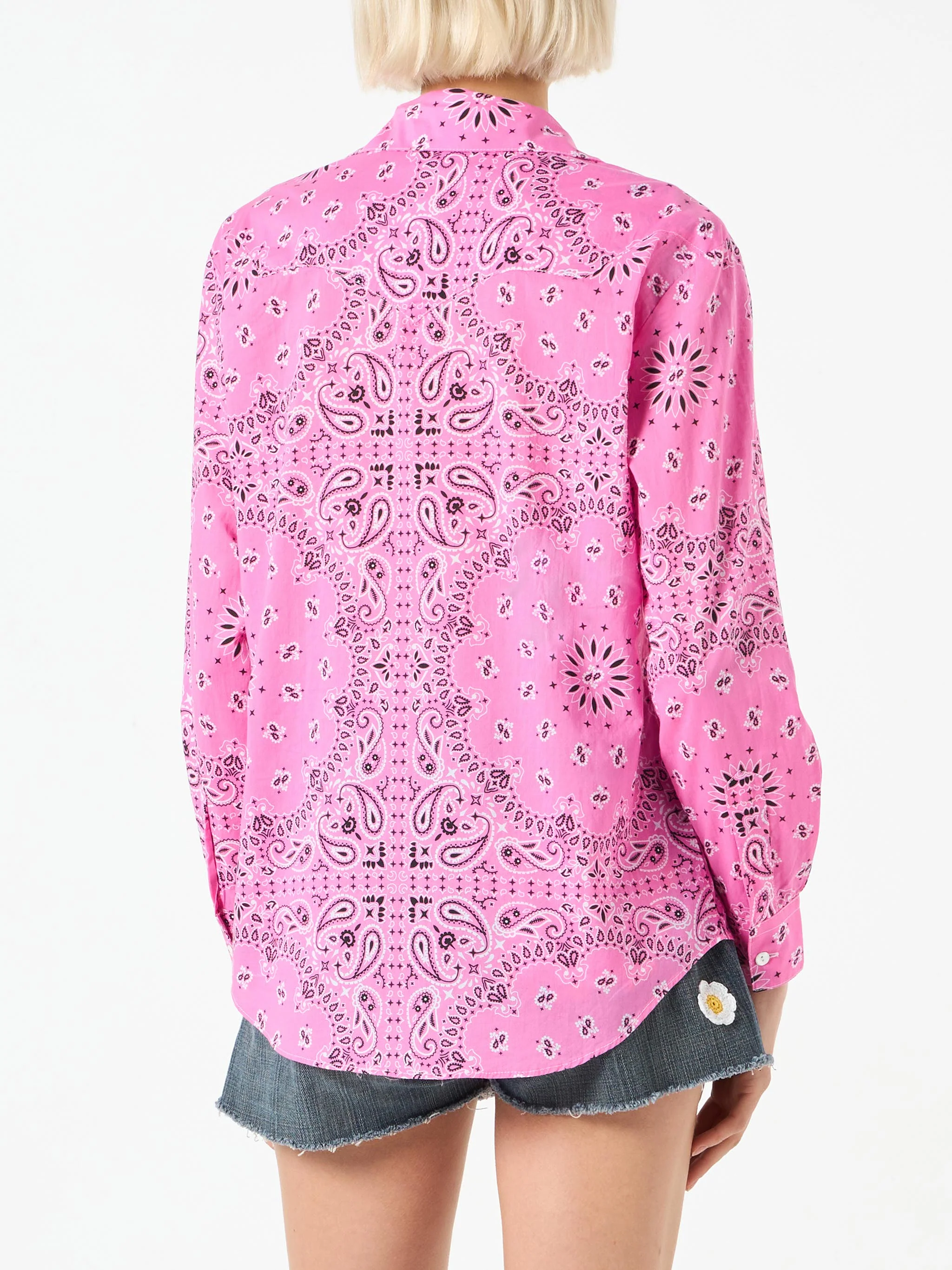 Amaya pink bandana print western shirt - Image 3