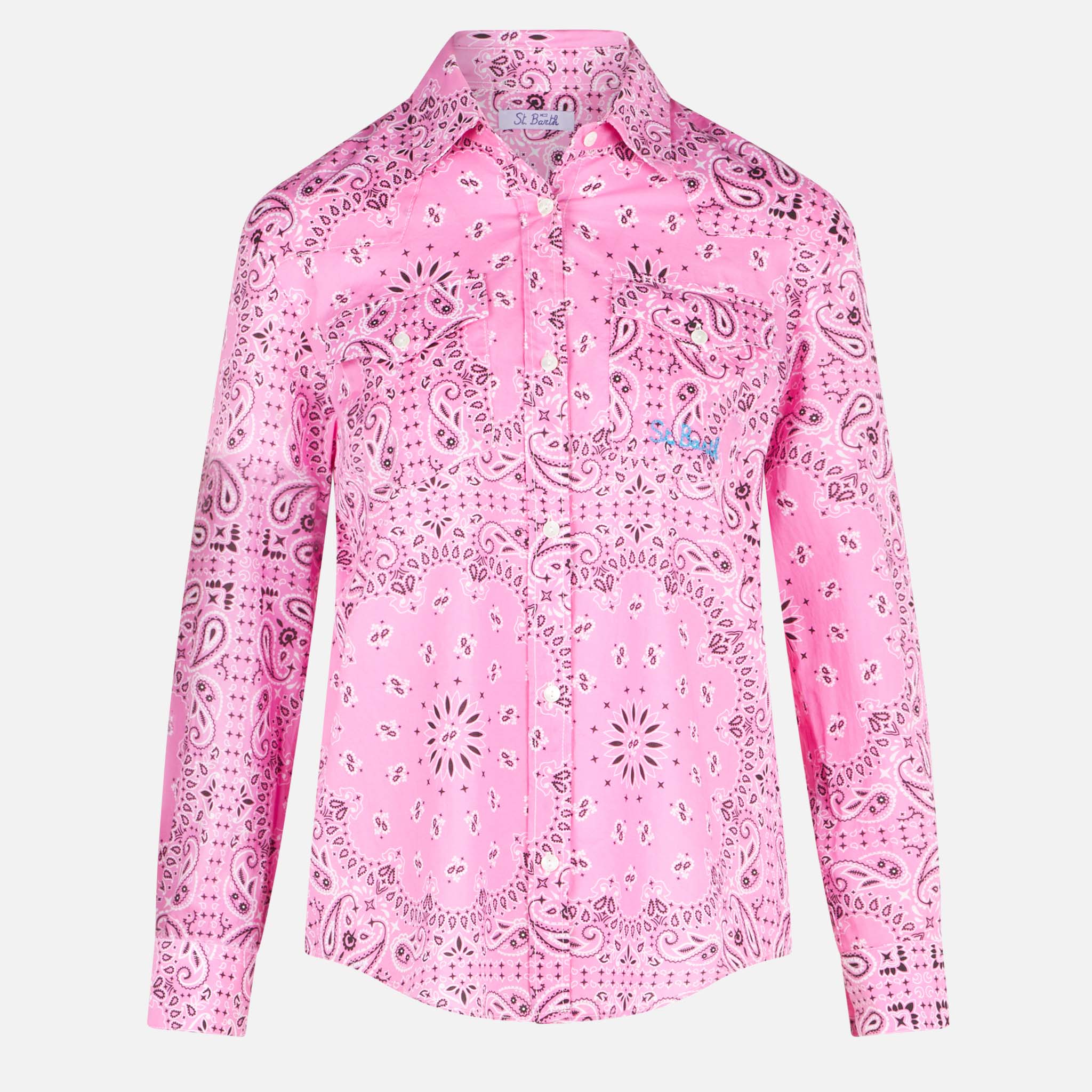 Amaya pink bandana print western shirt - Image 4