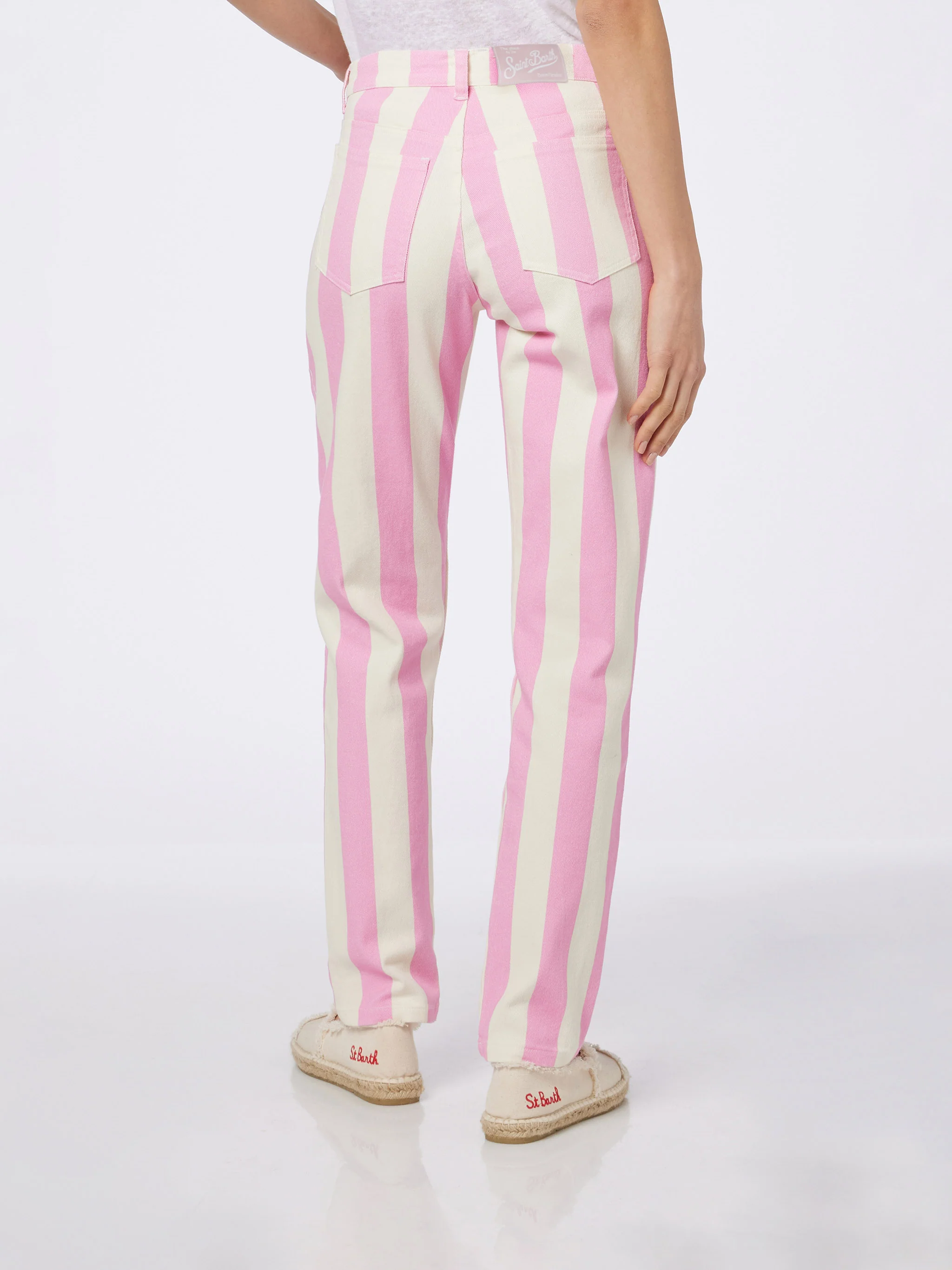 Belleville pink striped denim jeans - Image 5