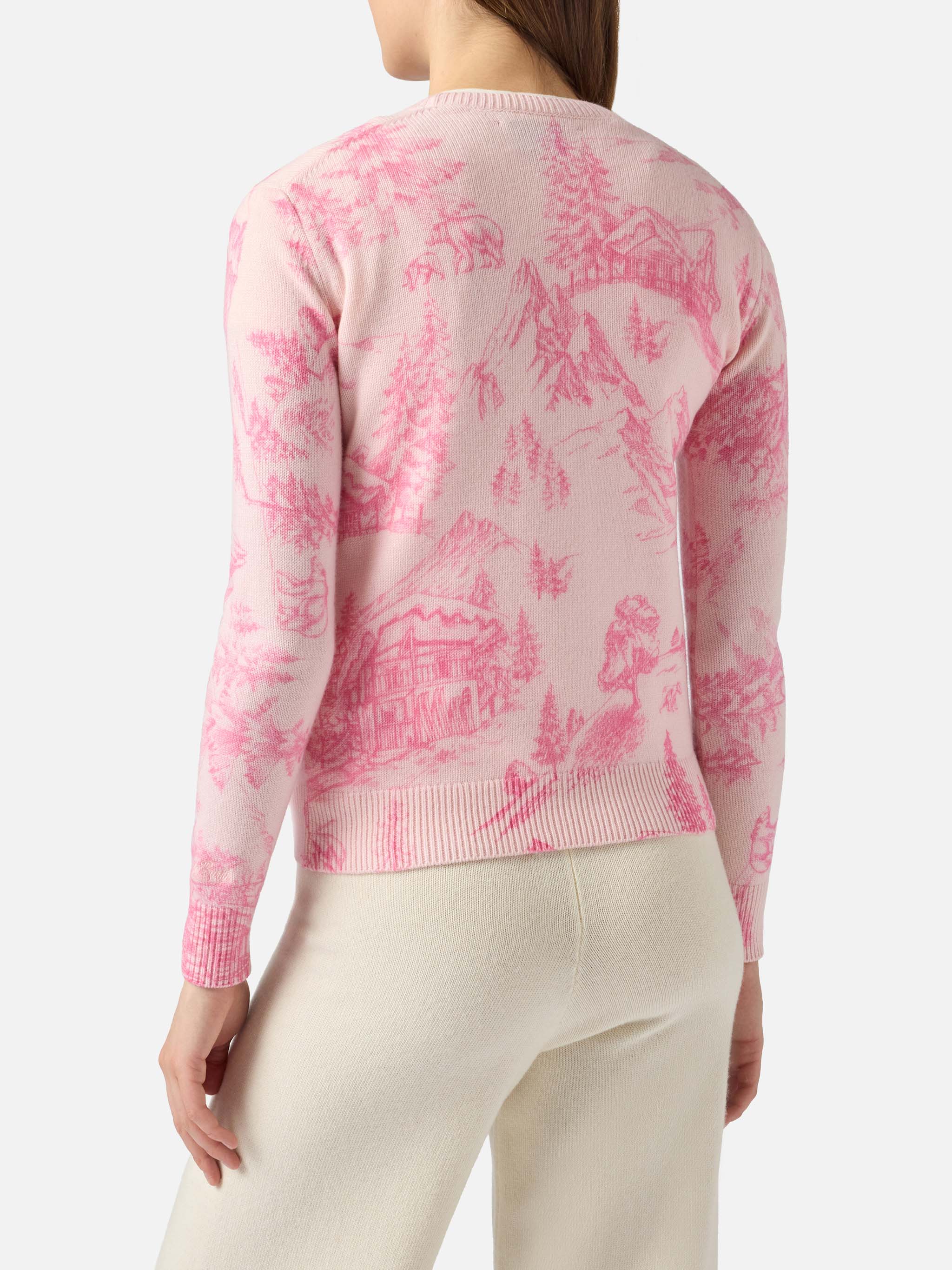 Pink New Queen sweater with print and Chalet embroidery - Image 3